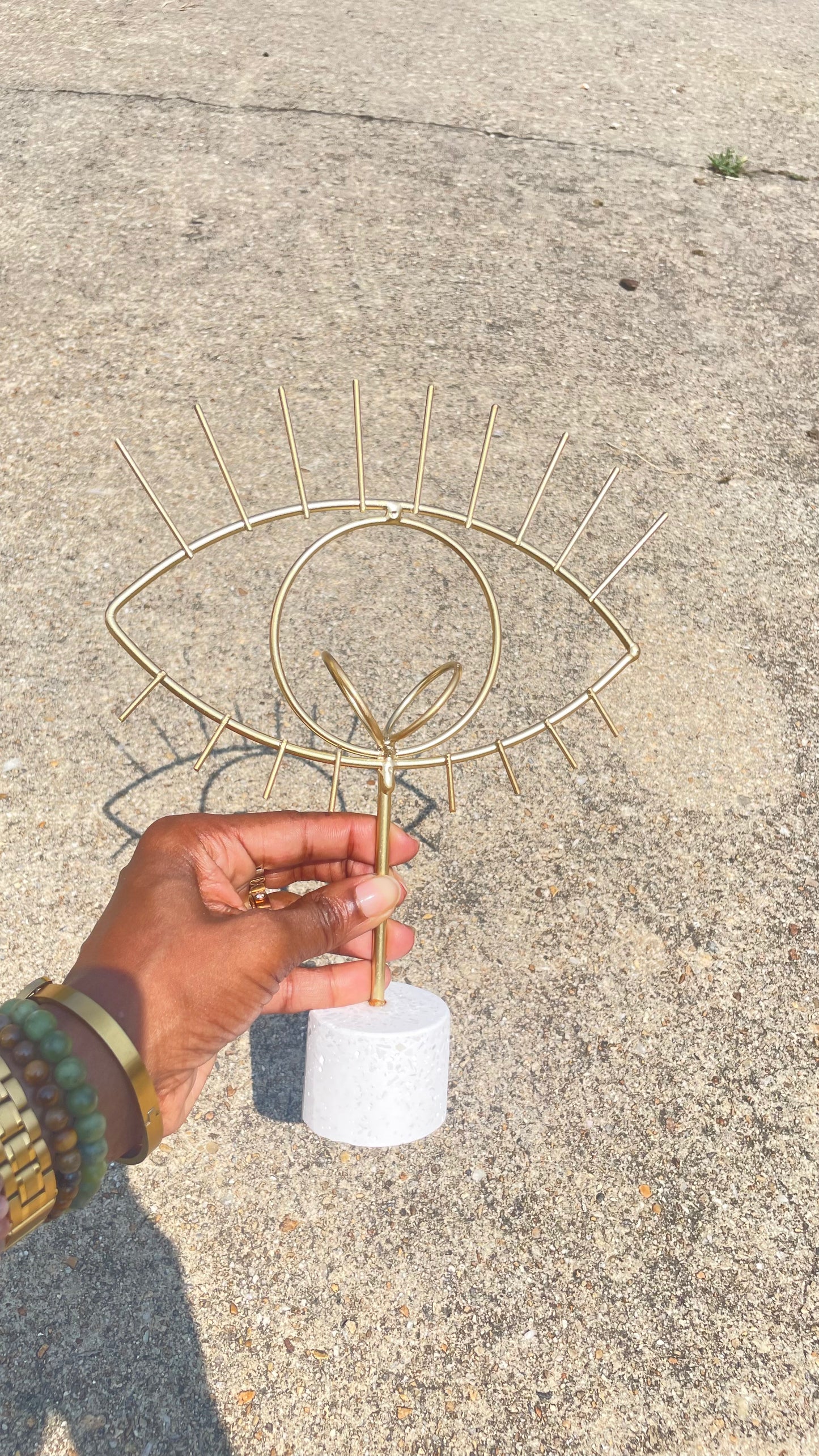 Gold Eye Shaped Sphere Stand