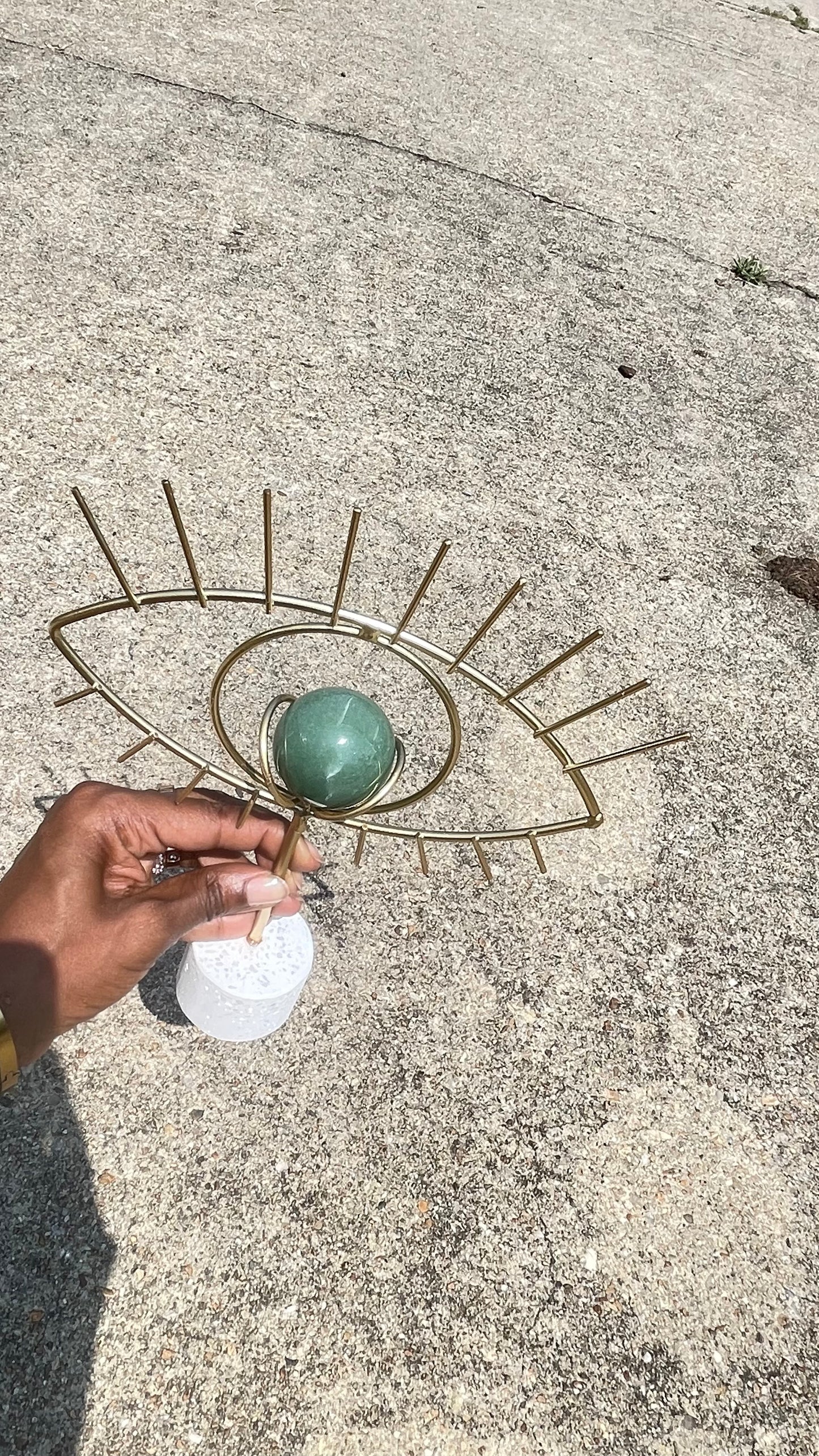 Gold Eye Shaped Sphere Stand
