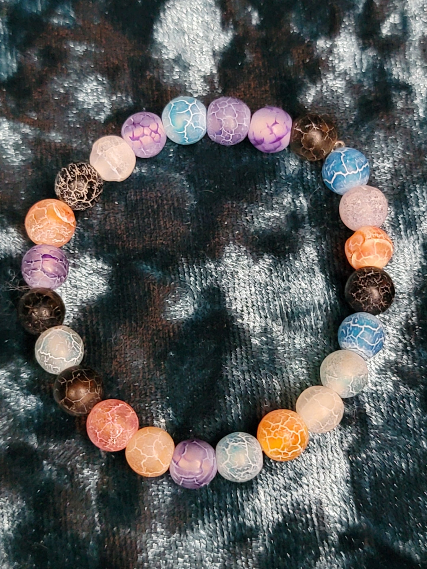Mulit-Color Crackle Agate Infant Anklet