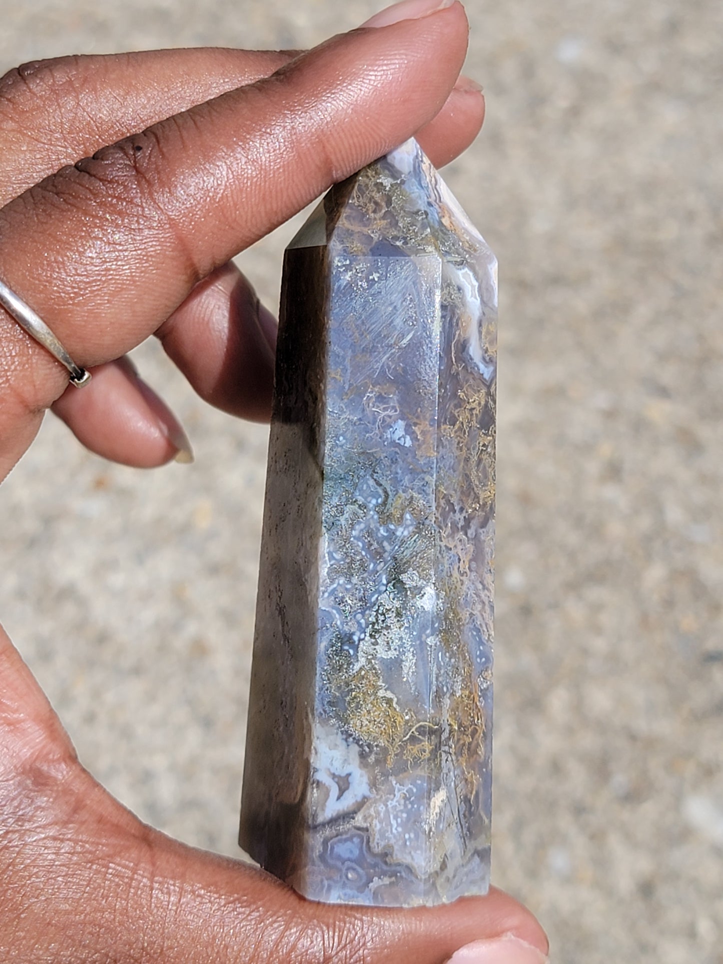 Purple Moss Agate Towers