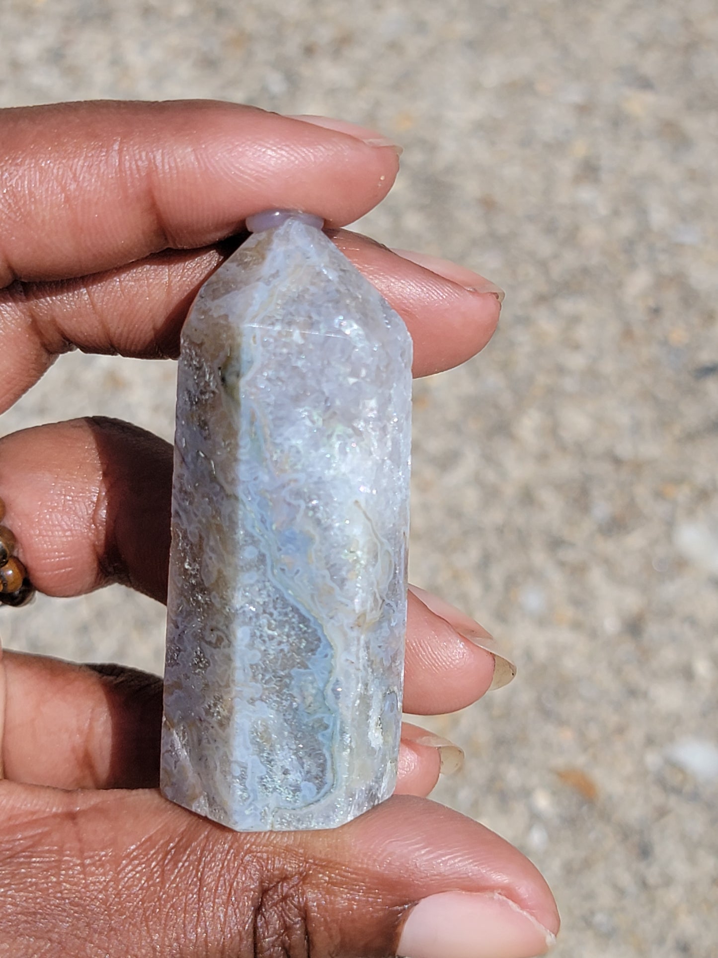 Purple Moss Agate Towers