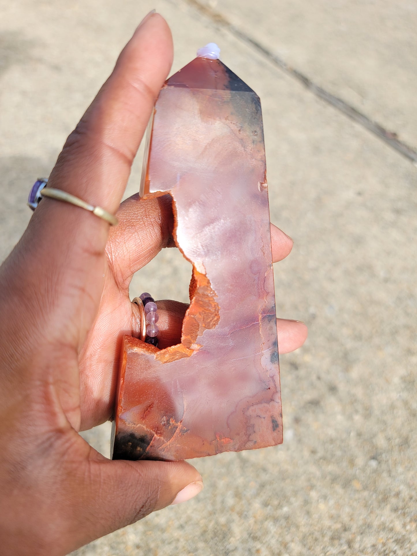 Carnelian Druzy Slice