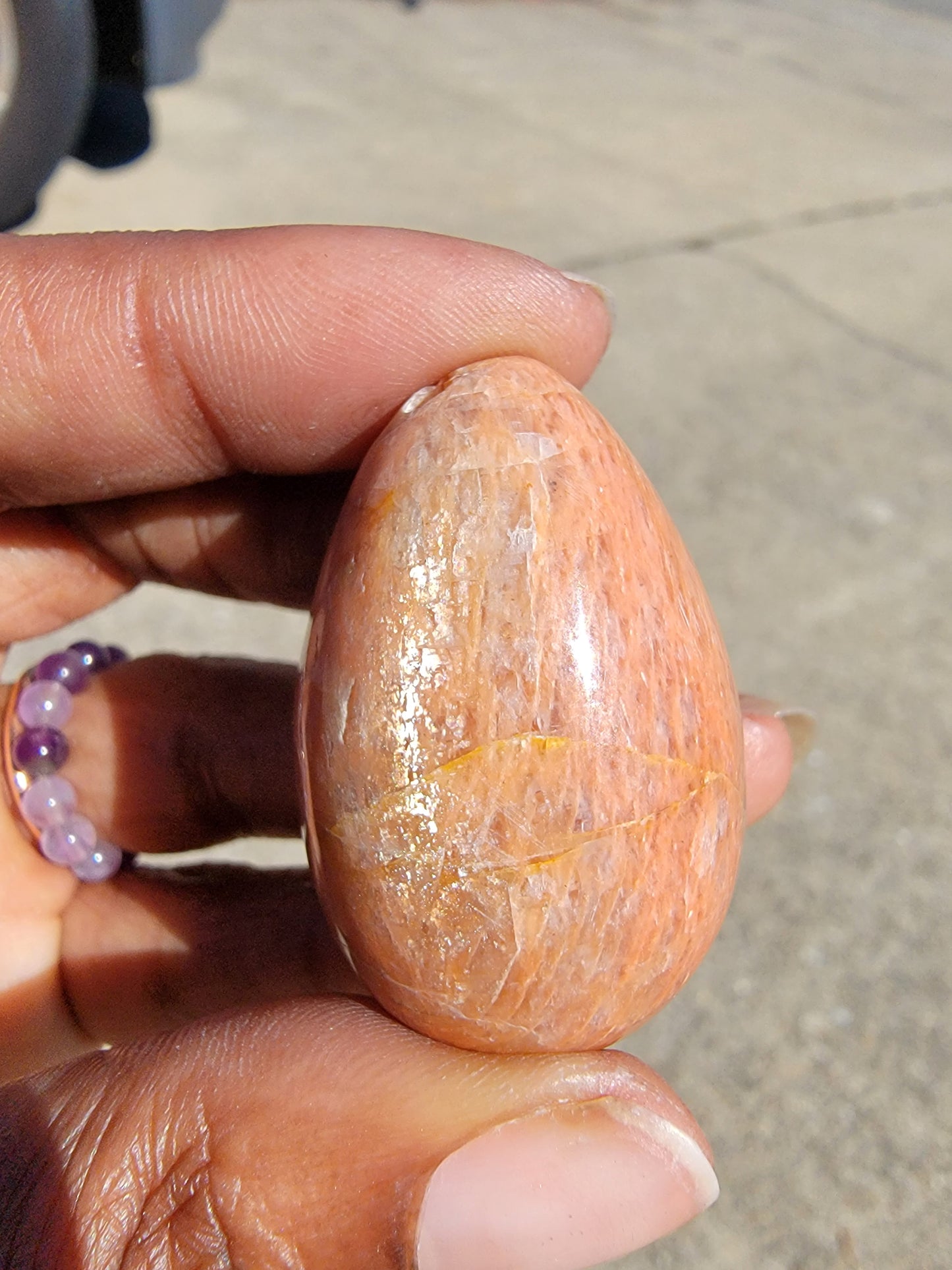 Peach Moonstone Egg