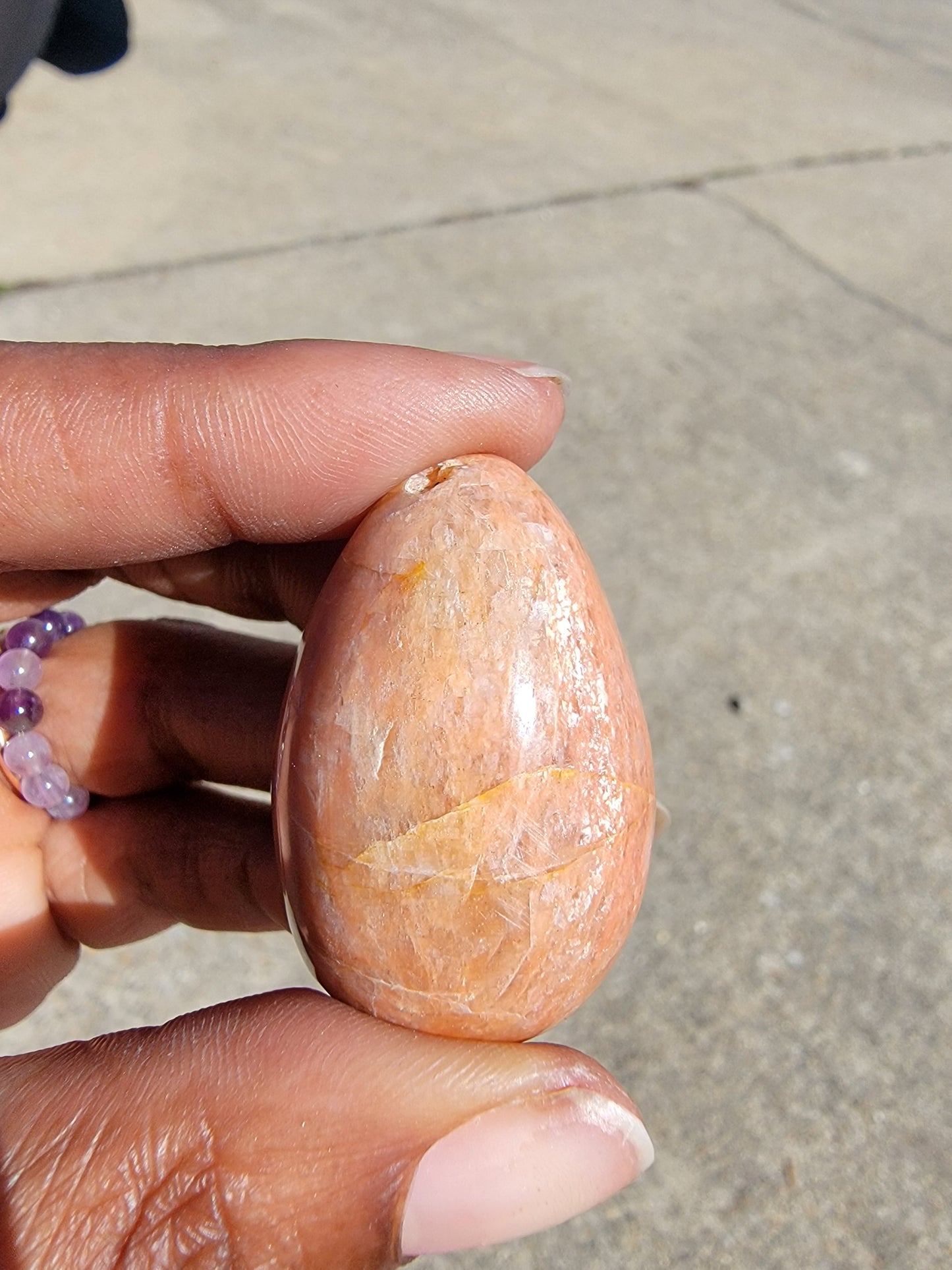 Peach Moonstone Egg