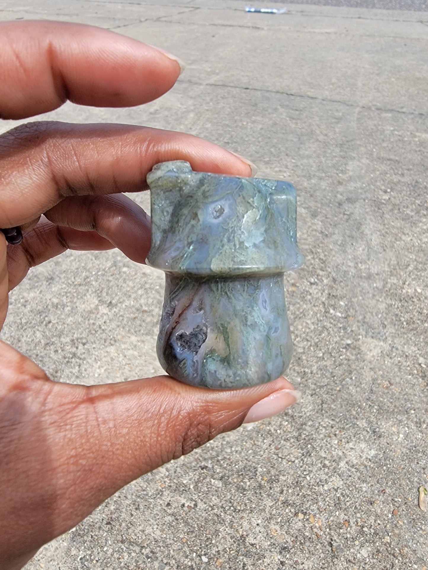 Moss Agate Mushroom House