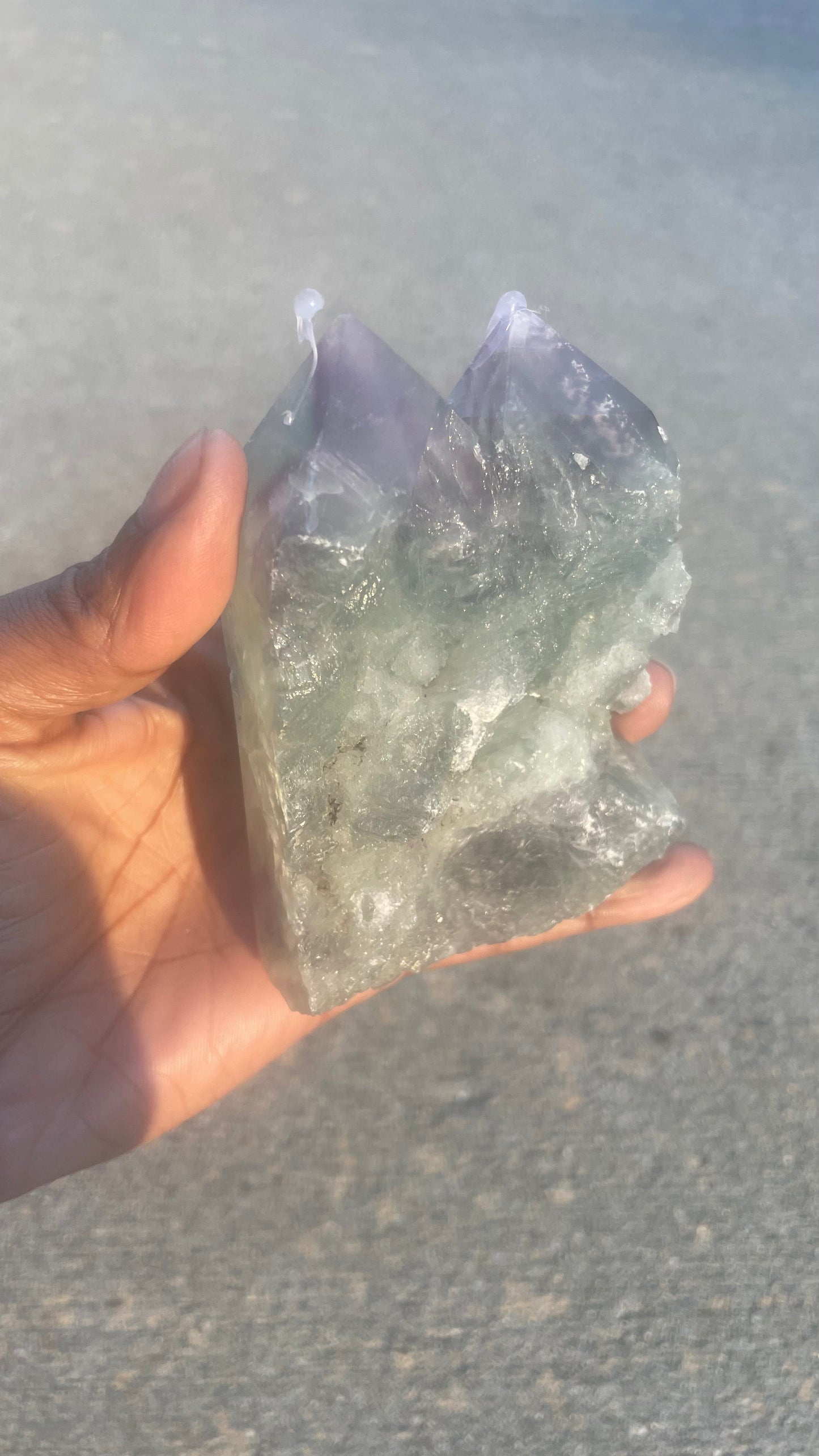 Snowflake Fluorite Double Point Cluster