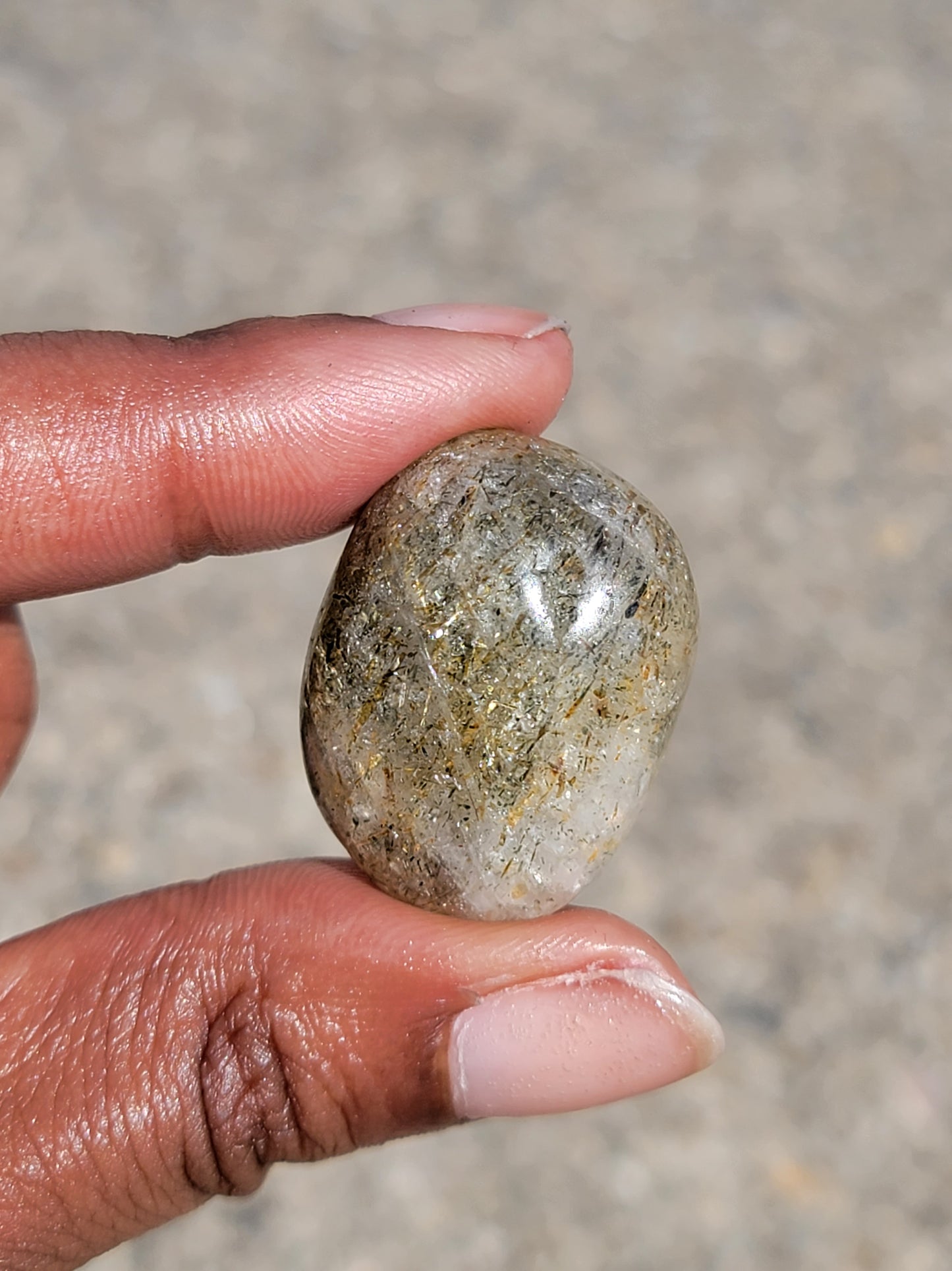 Rutilated Phantom Quartz Tumble