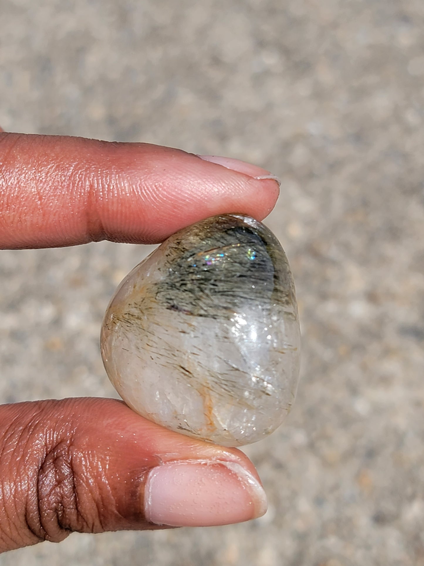 Rutilated Phantom Quartz Tumble