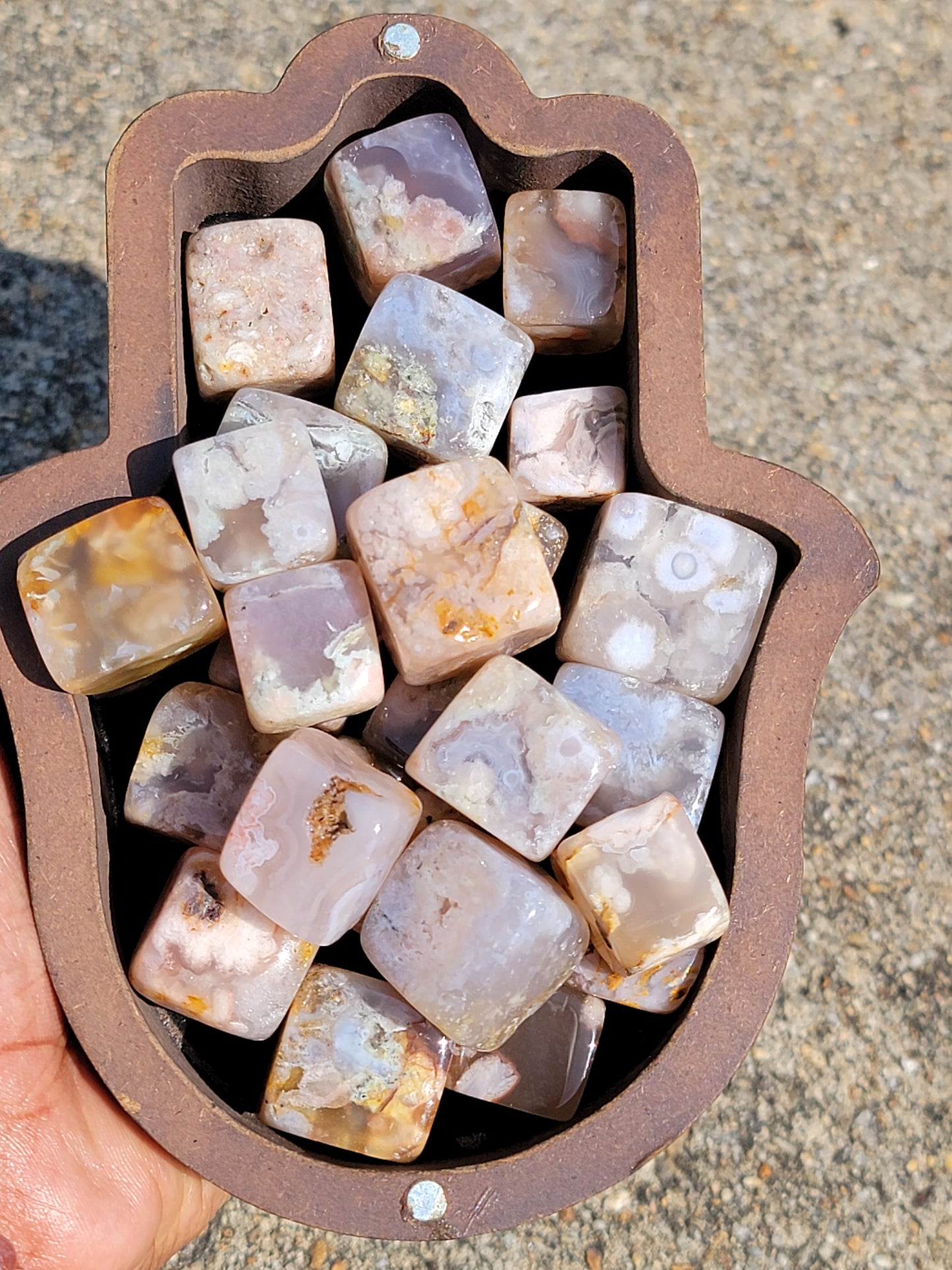 Flower Agate Cube