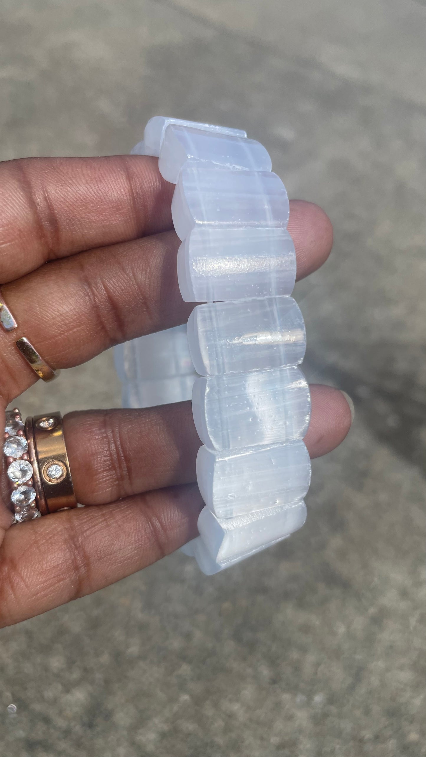 Satin Spar/Selenite Bangle