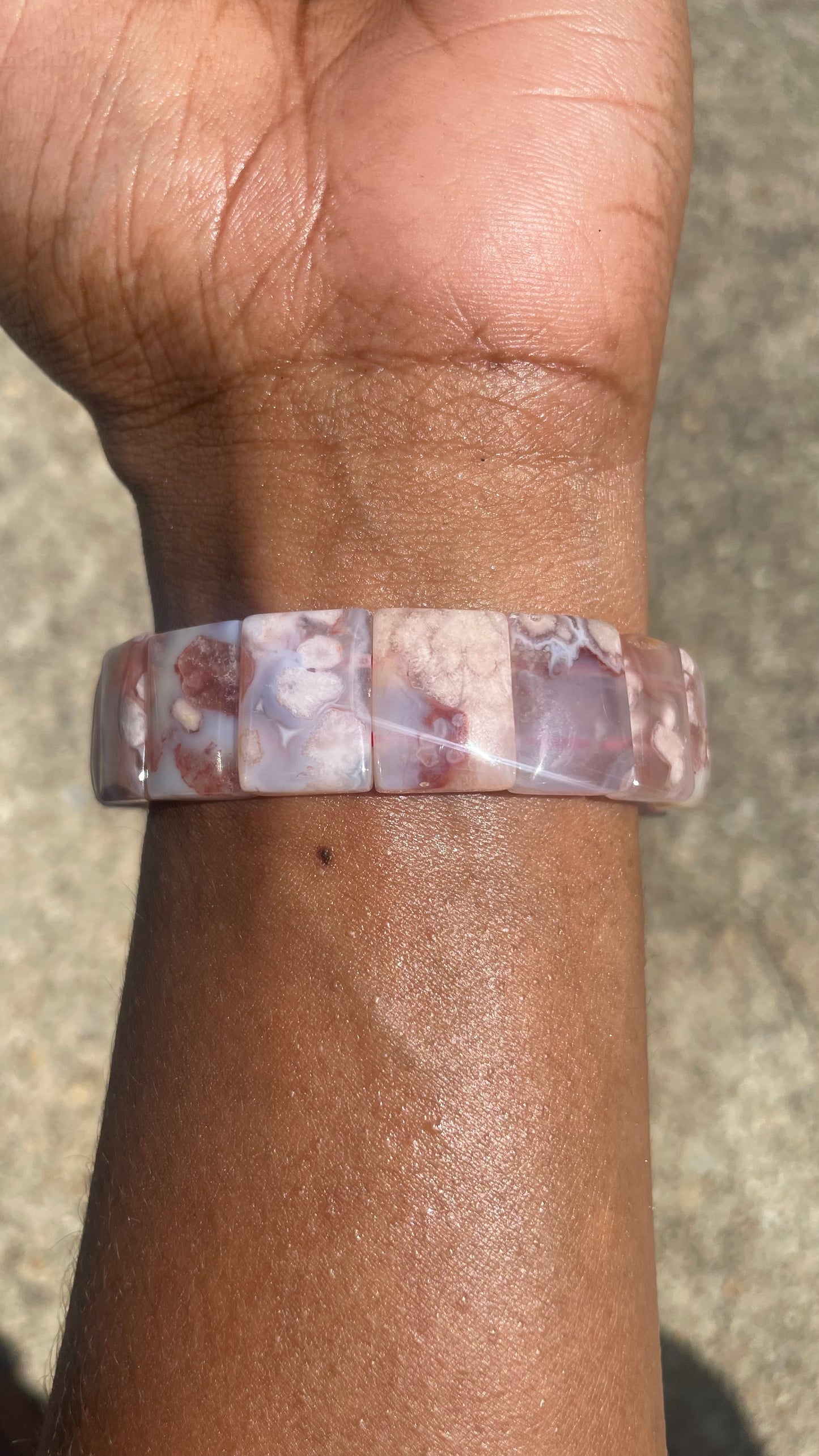 Flower Agate Stretch Bangle