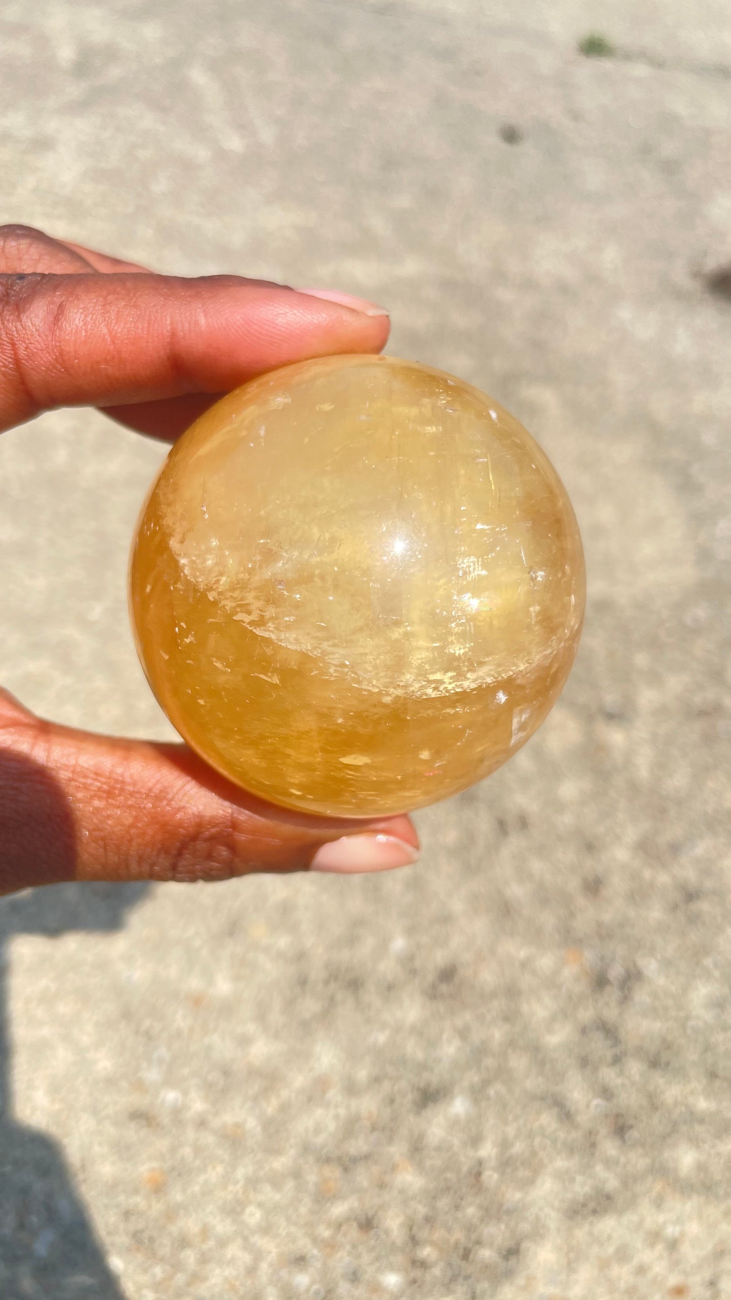 Honey Calcite Sphere