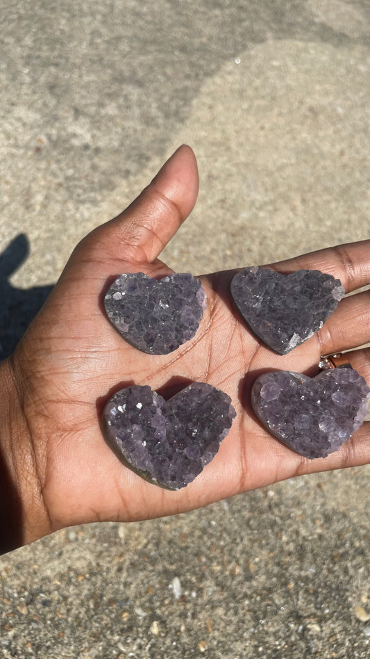 Amethyst Heart Clusters