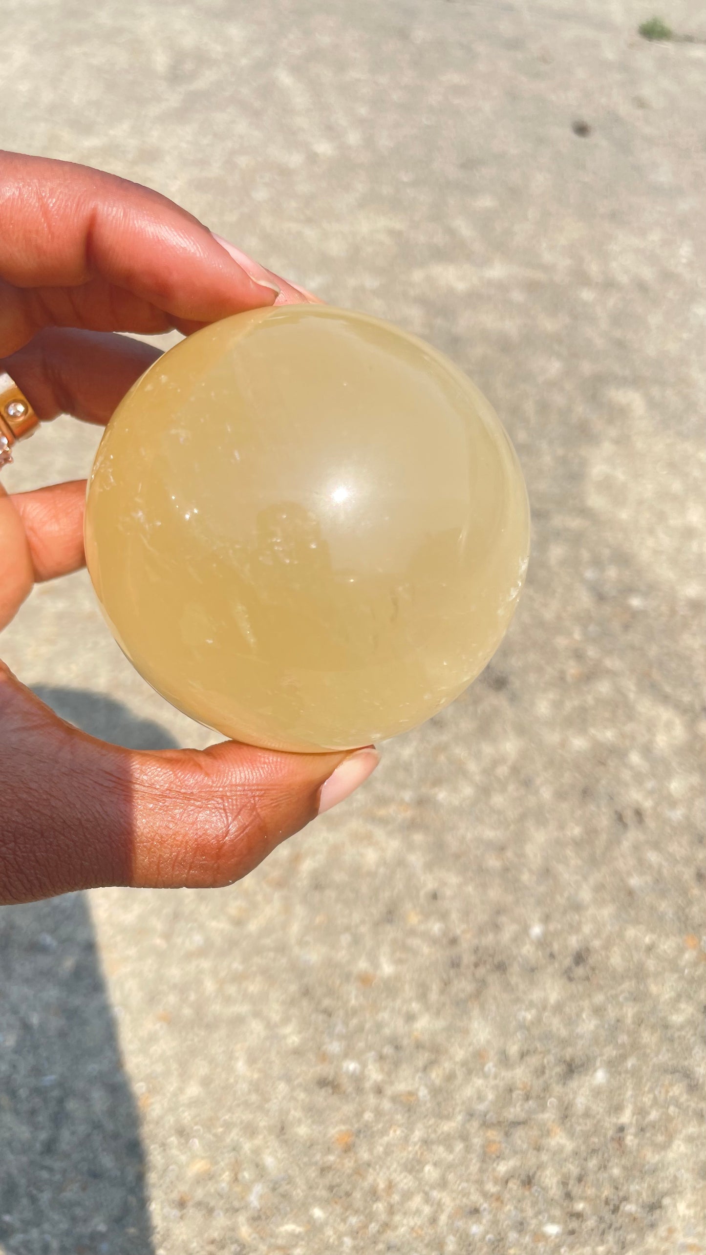 Honey Calcite Sphere