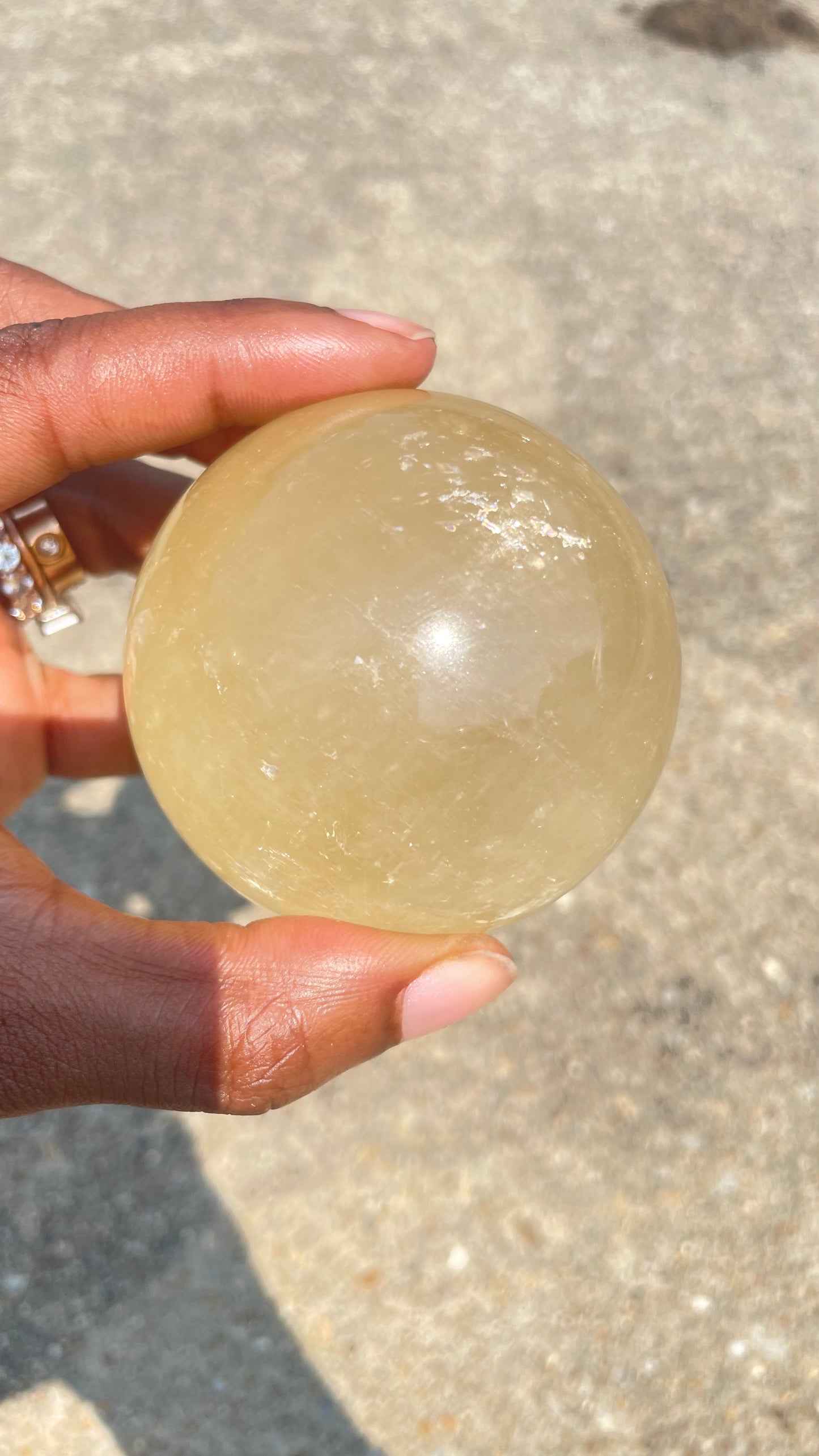 Honey Calcite Sphere