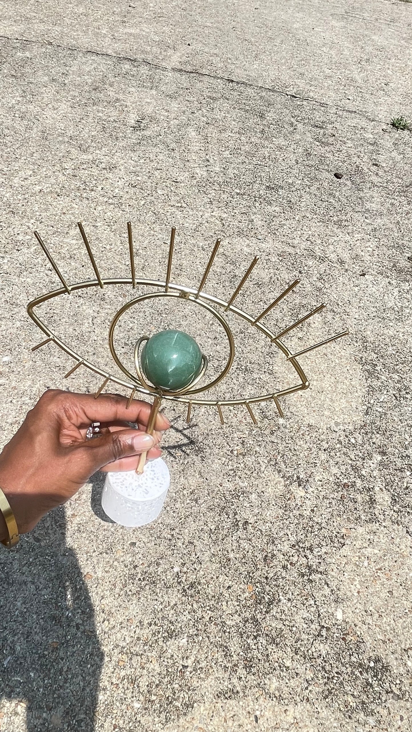 Gold Eye Shaped Sphere Stand