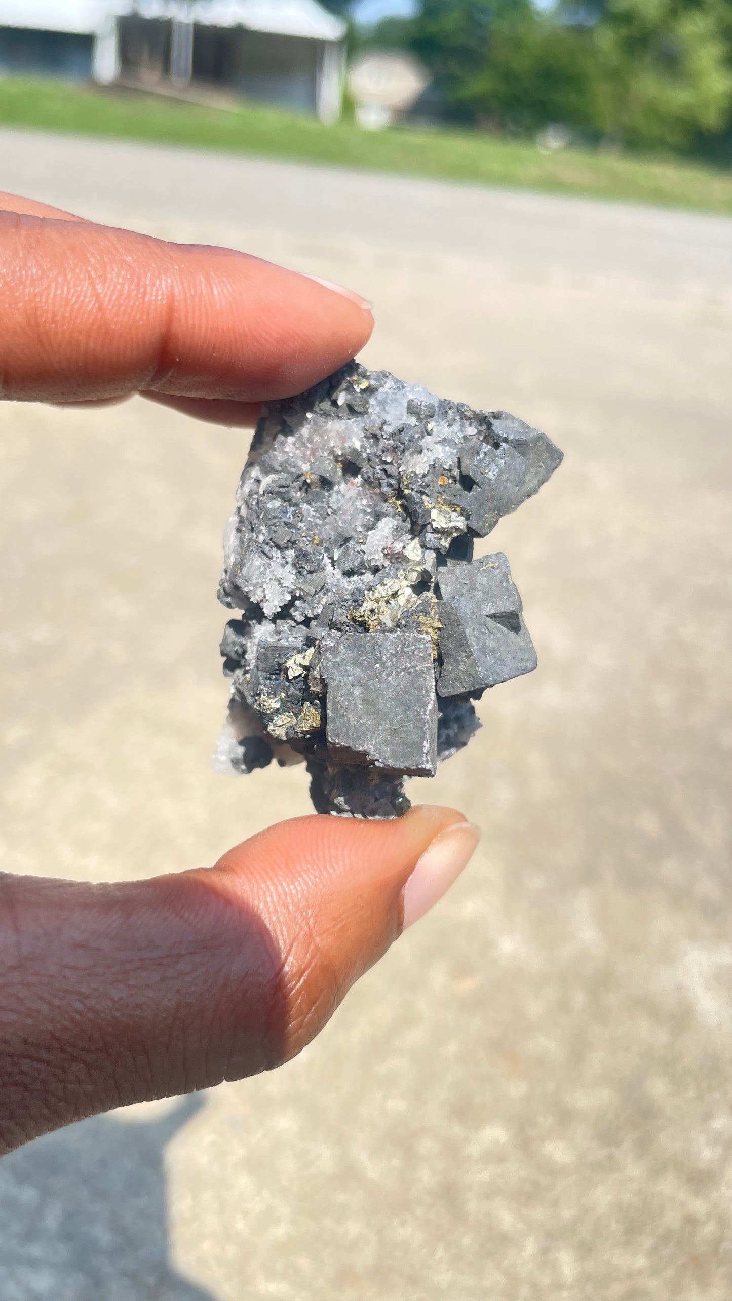 Chrysanthemum Quartz with Pyrite and Black Tourmaline