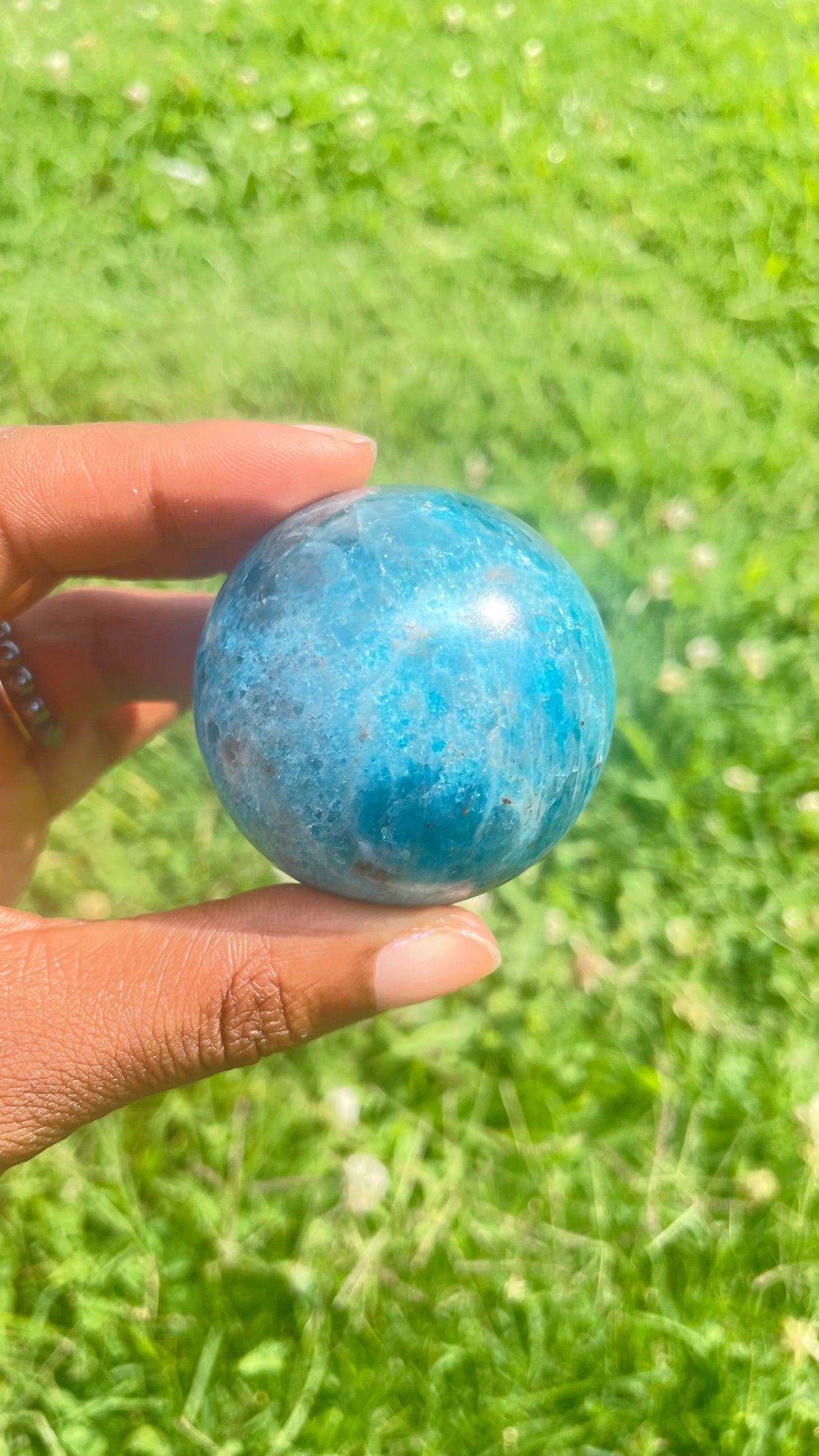 Blue Apatite Sphere