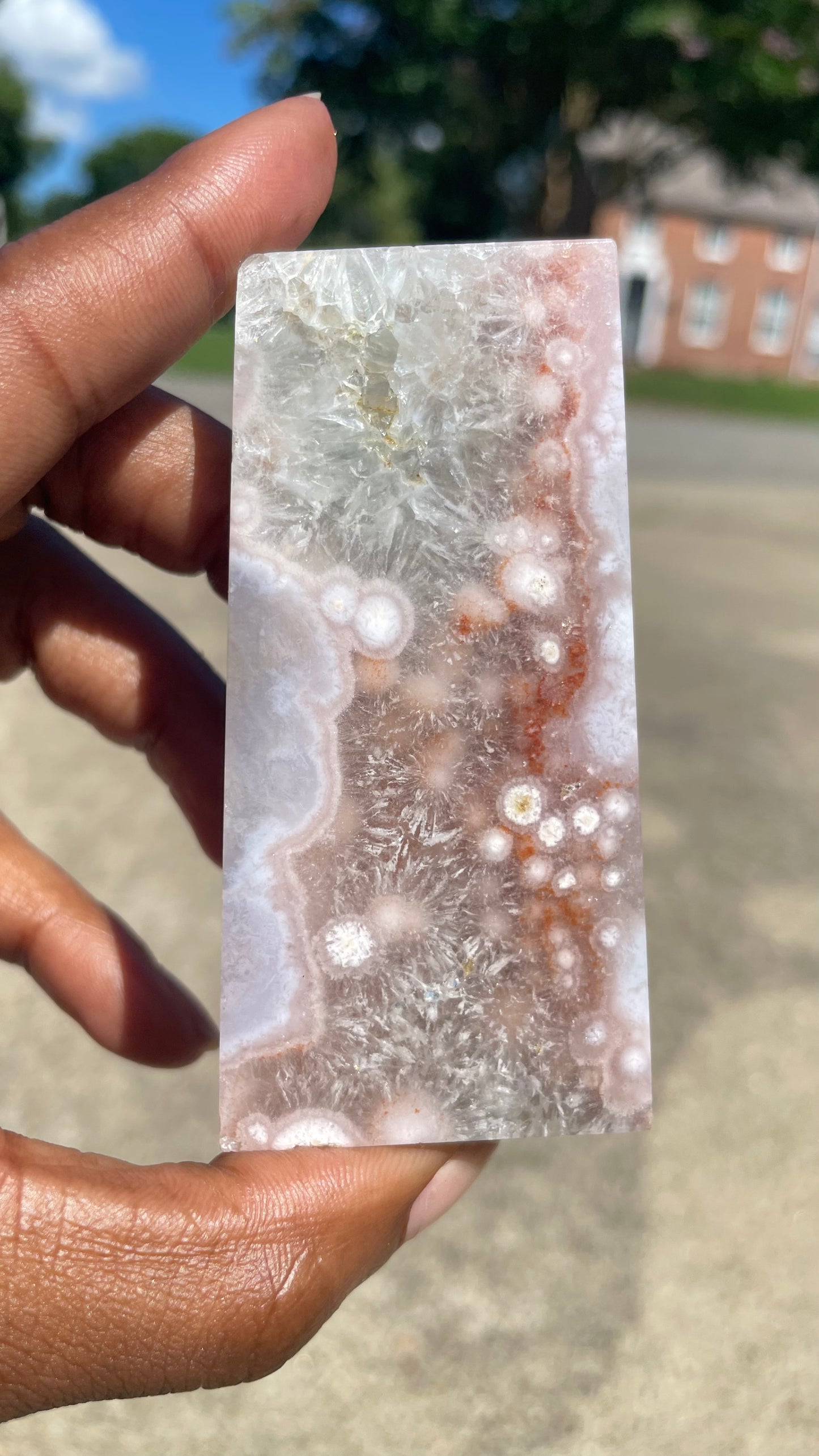 Prasiolite Flower Agate Freeform