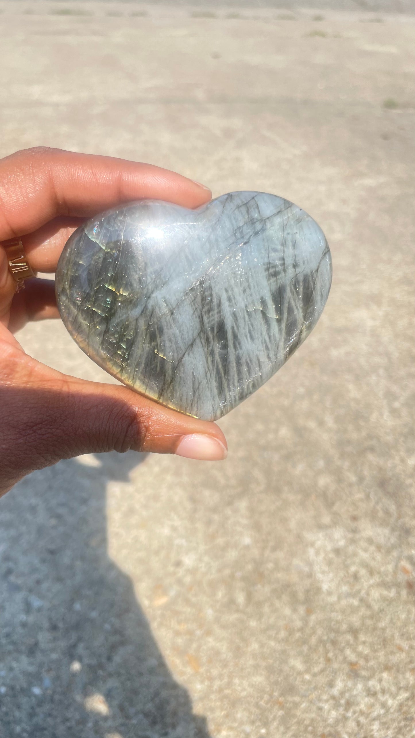 Labradorite Heart