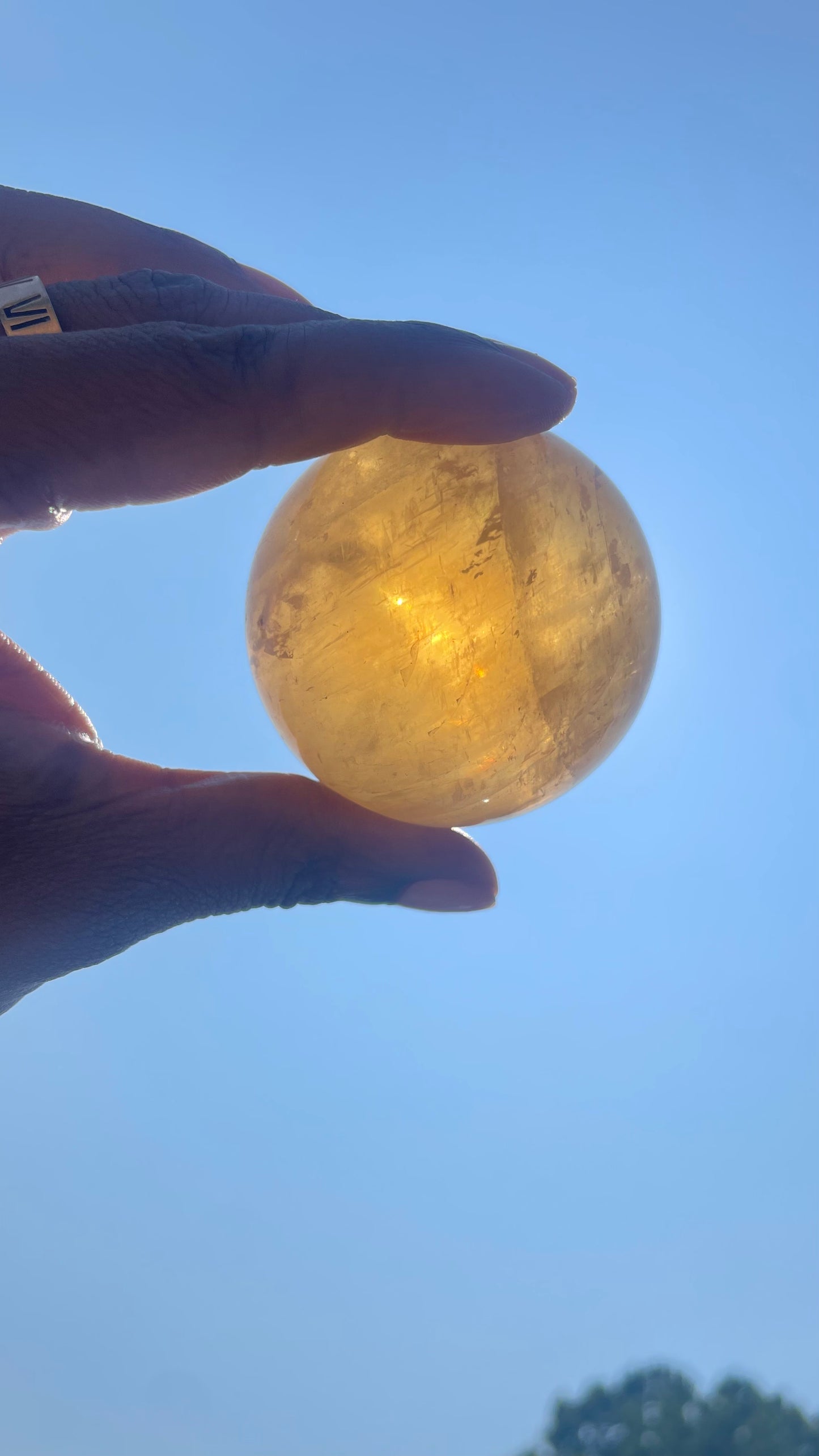 Honey Calcite Sphere