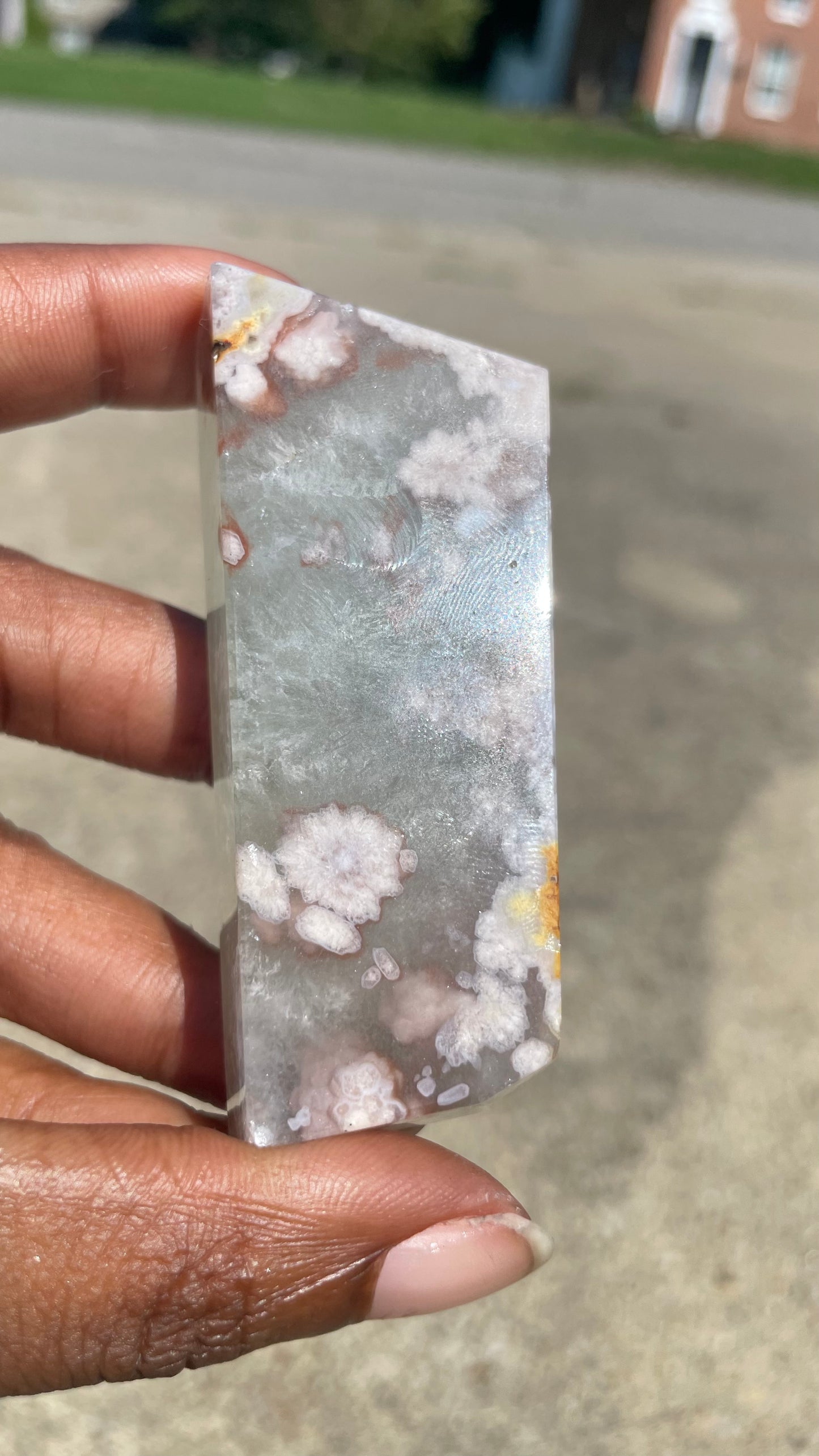 Prasiolite Flower Agate Freeform