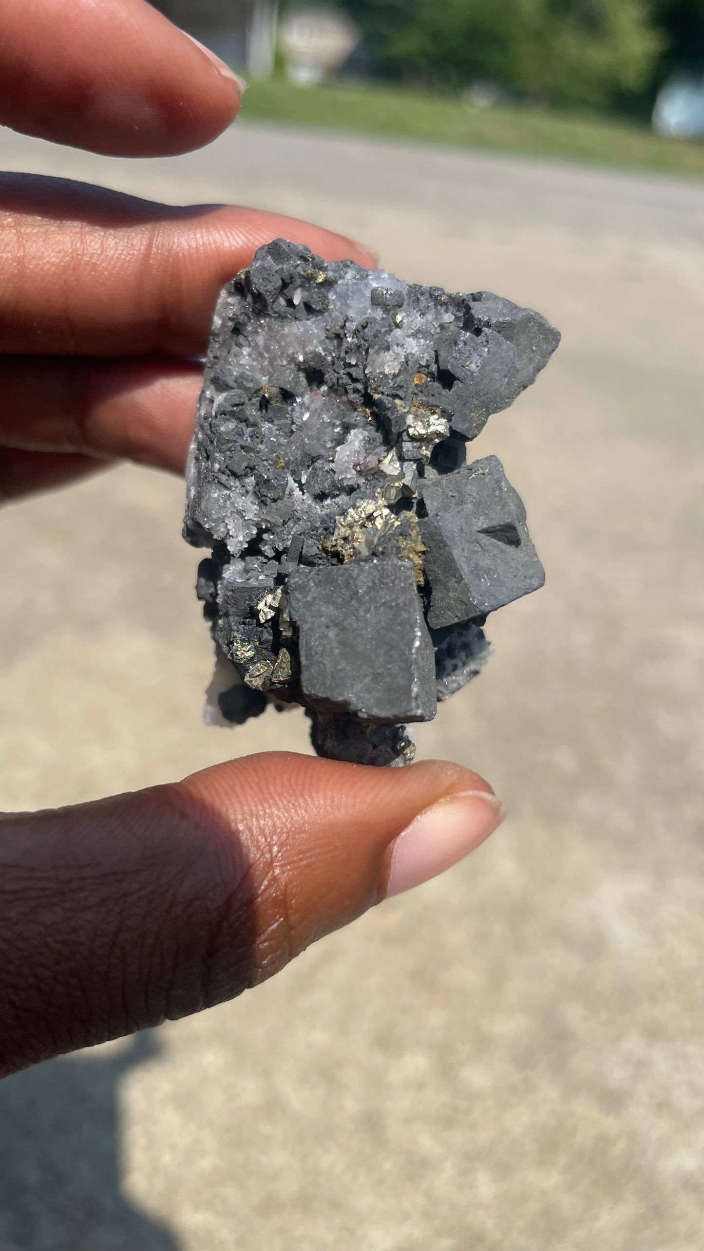 Chrysanthemum Quartz with Pyrite and Black Tourmaline