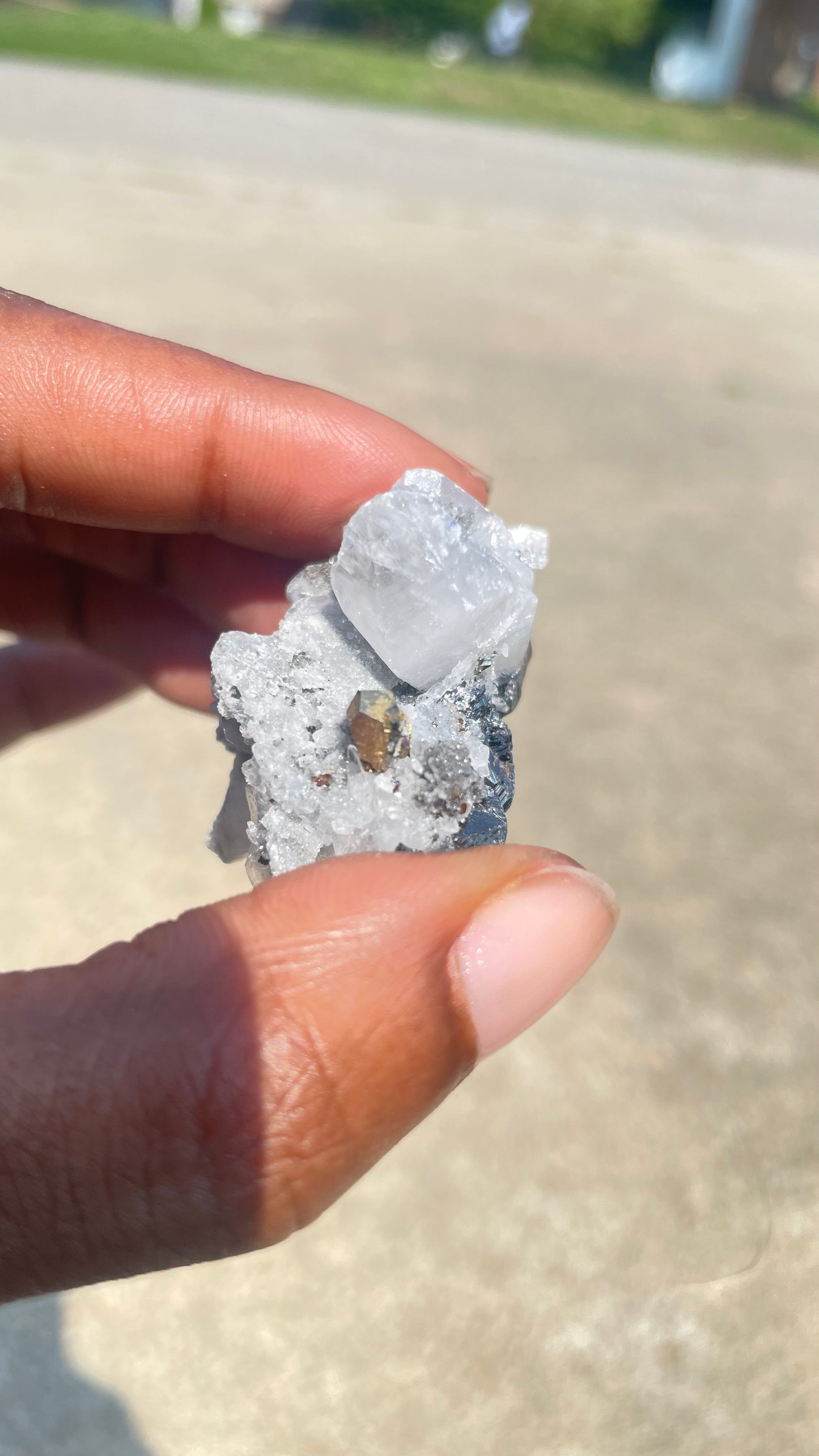 Chrysanthemum Quartz with Pyrite and Black Tourmaline