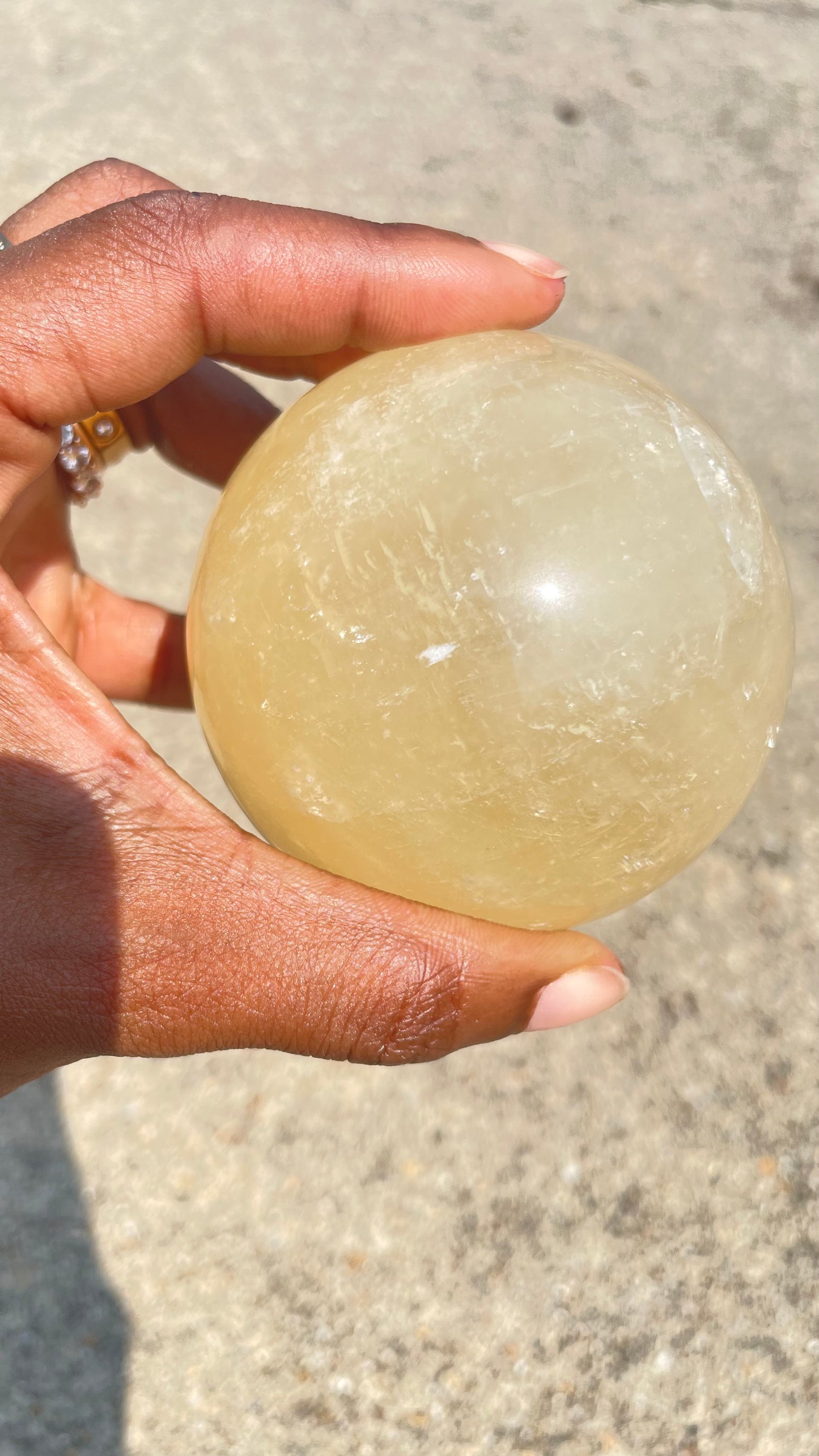 Honey Calcite Sphere