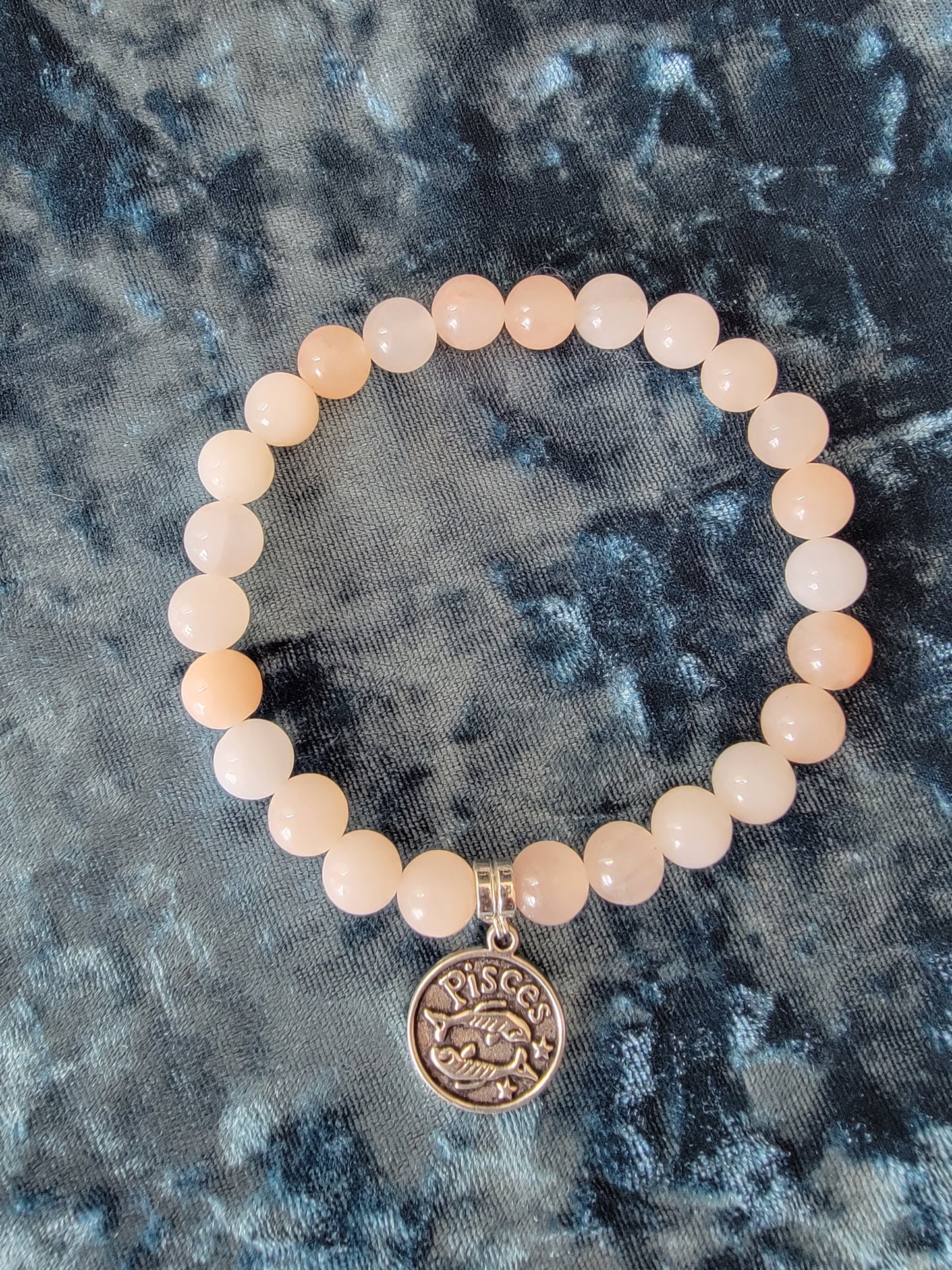 Pink Opal Pisces Charm Bracelet