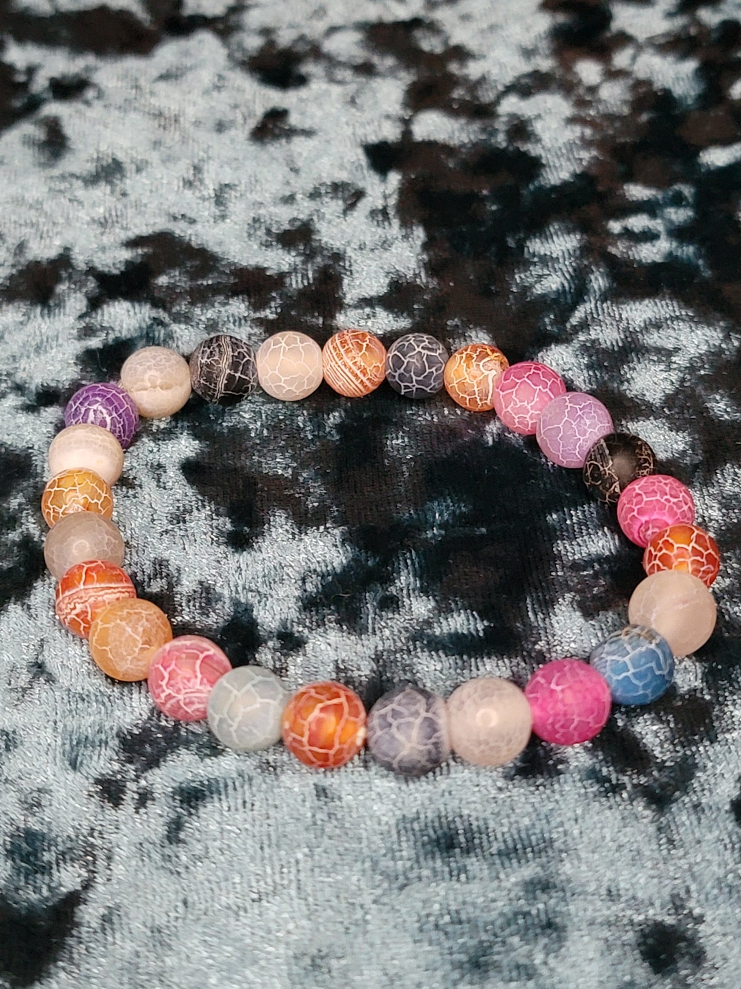 Multicolor Crackle Agate Bracelet