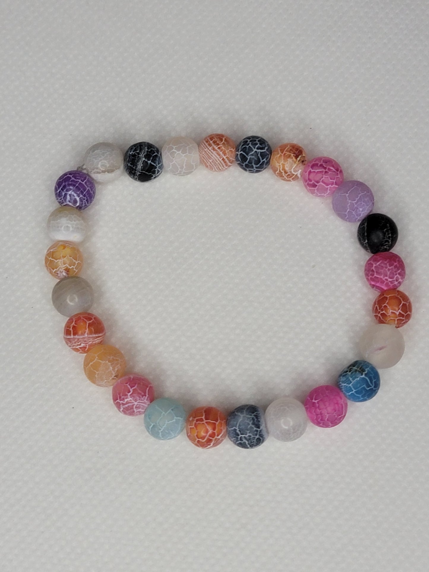 Multicolor Crackle Agate Bracelet