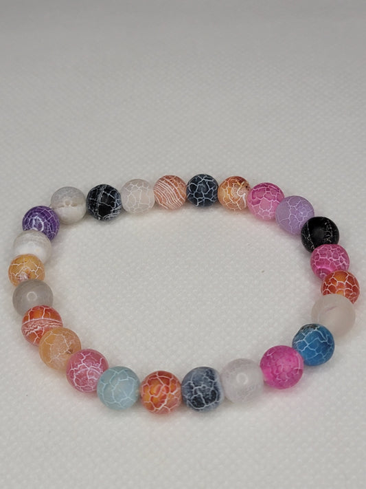 Multicolor Crackle Agate Bracelet