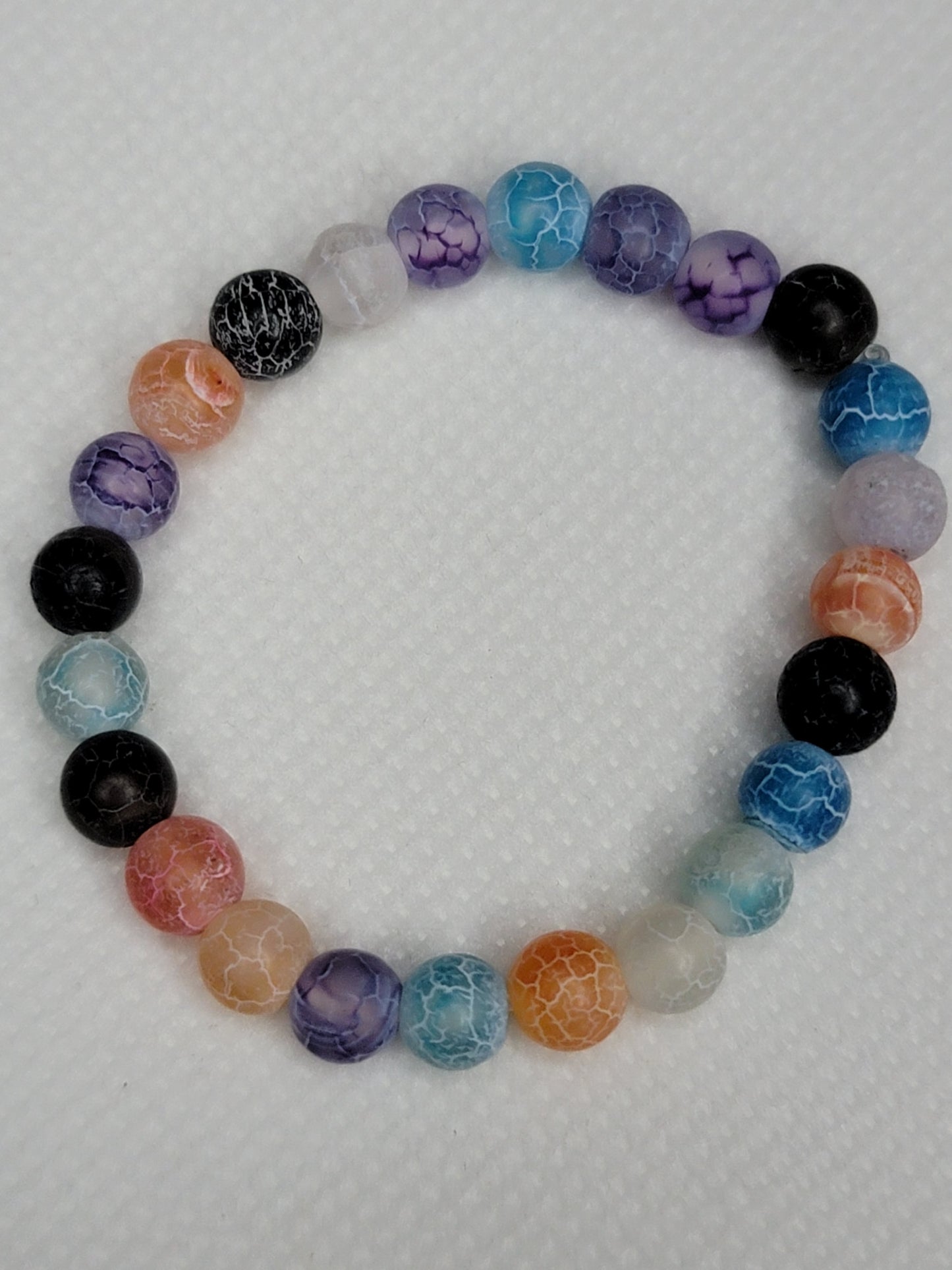 Mulit-Color Crackle Agate Infant Anklet