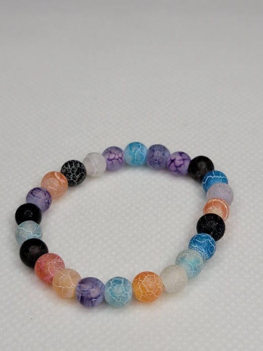 Mulit-Color Crackle Agate Infant Anklet