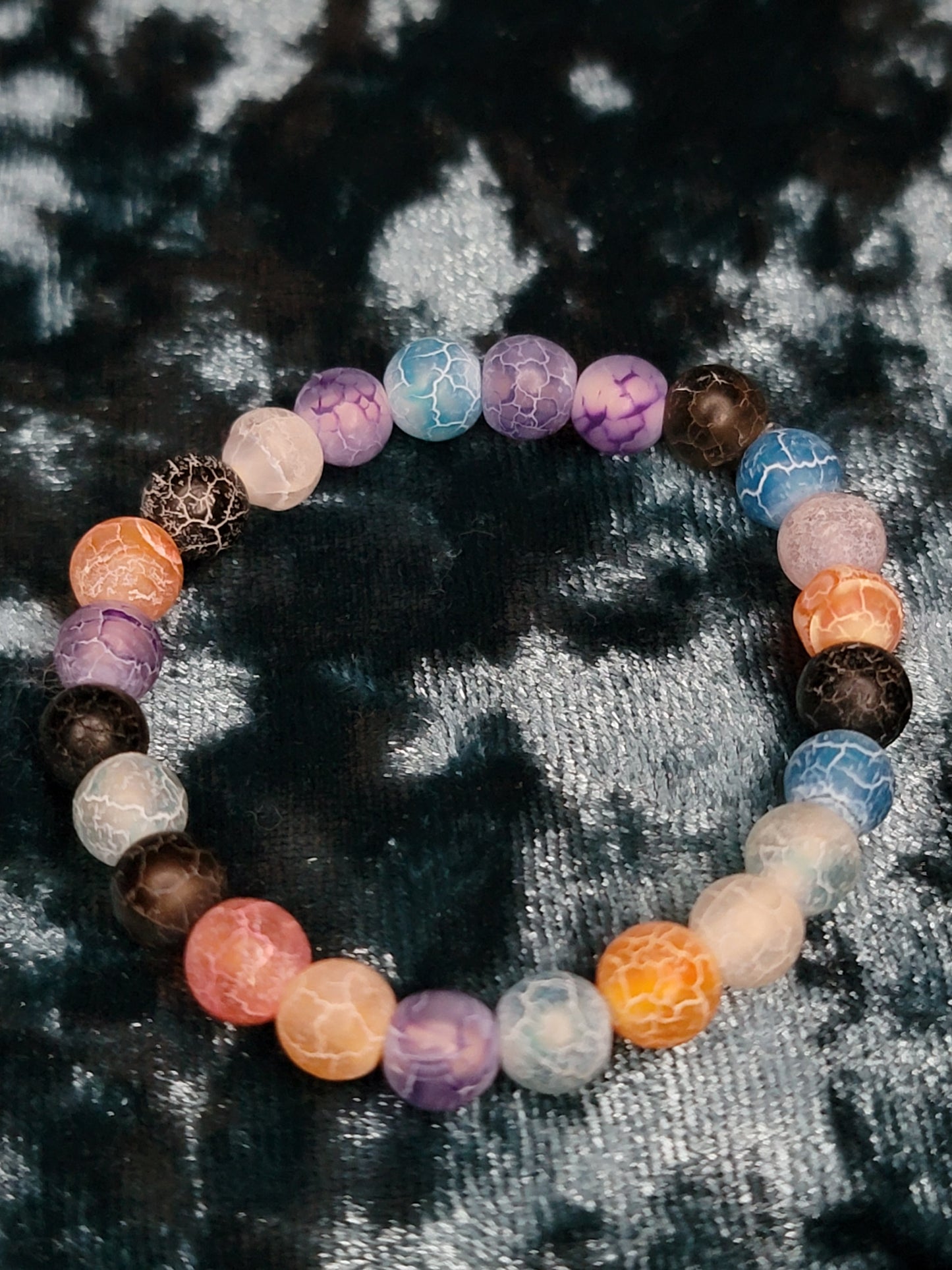 Mulit-Color Crackle Agate Infant Anklet