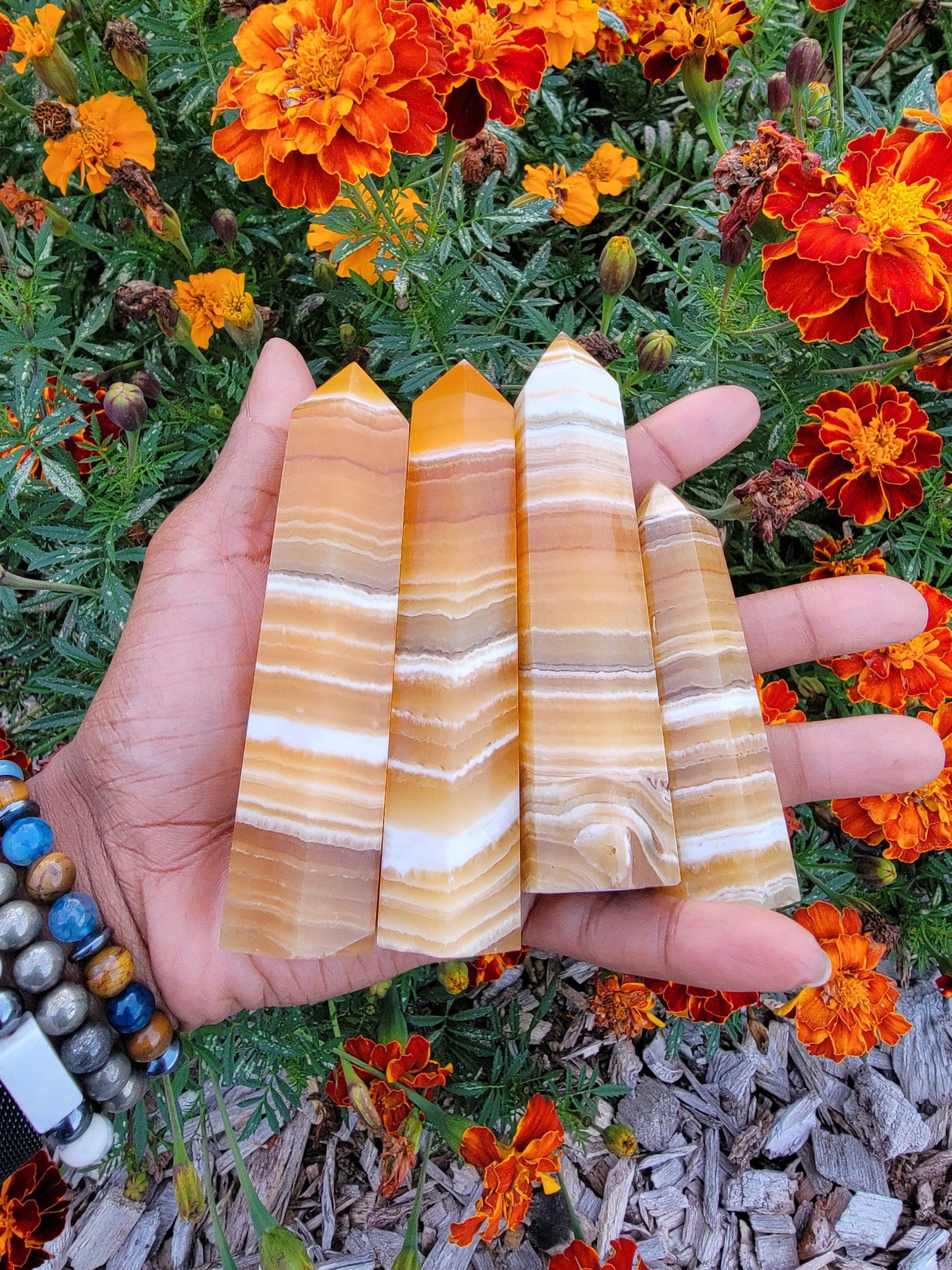 Orange Calcite Obelisk