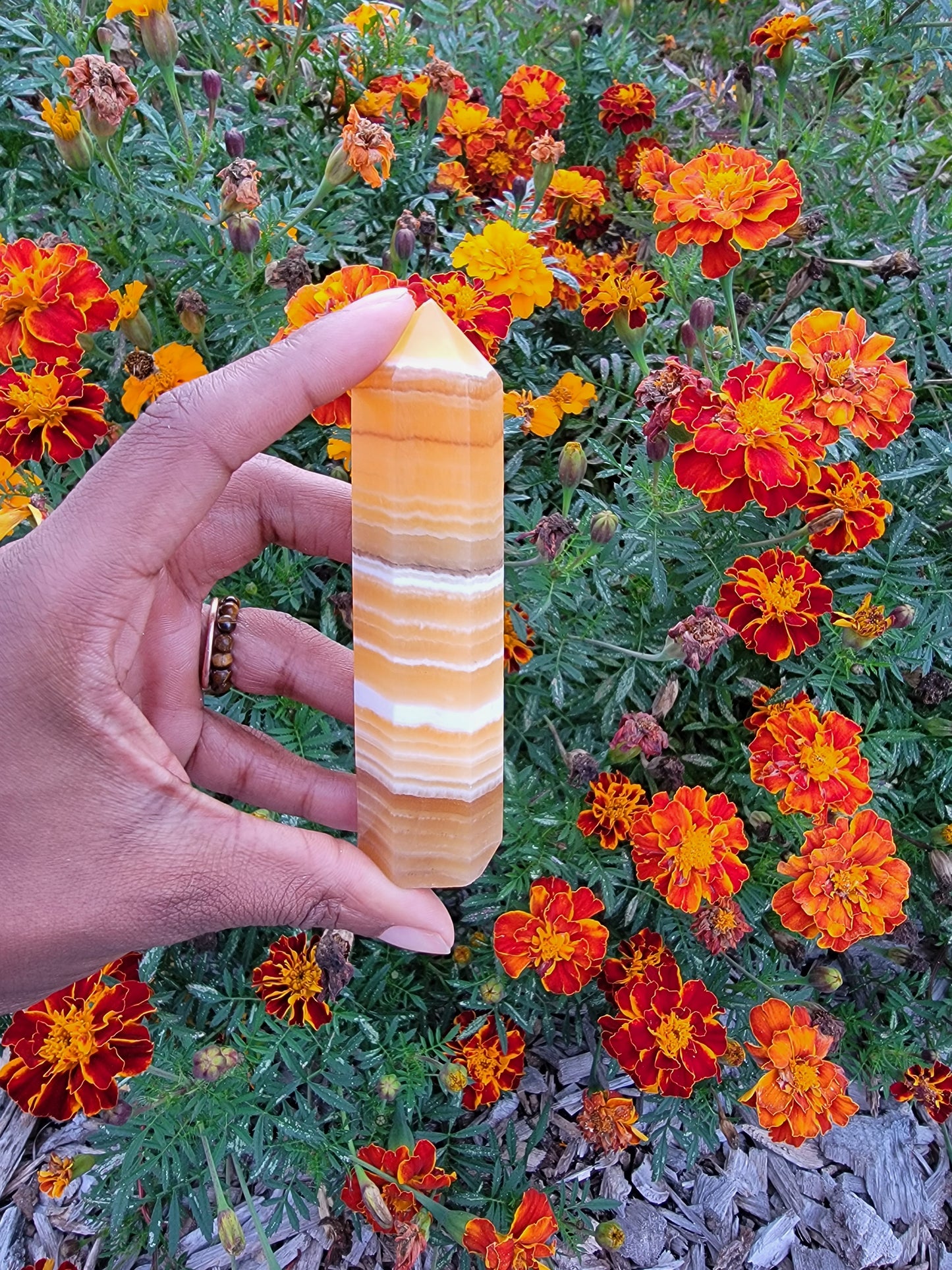 Orange Calcite Obelisk