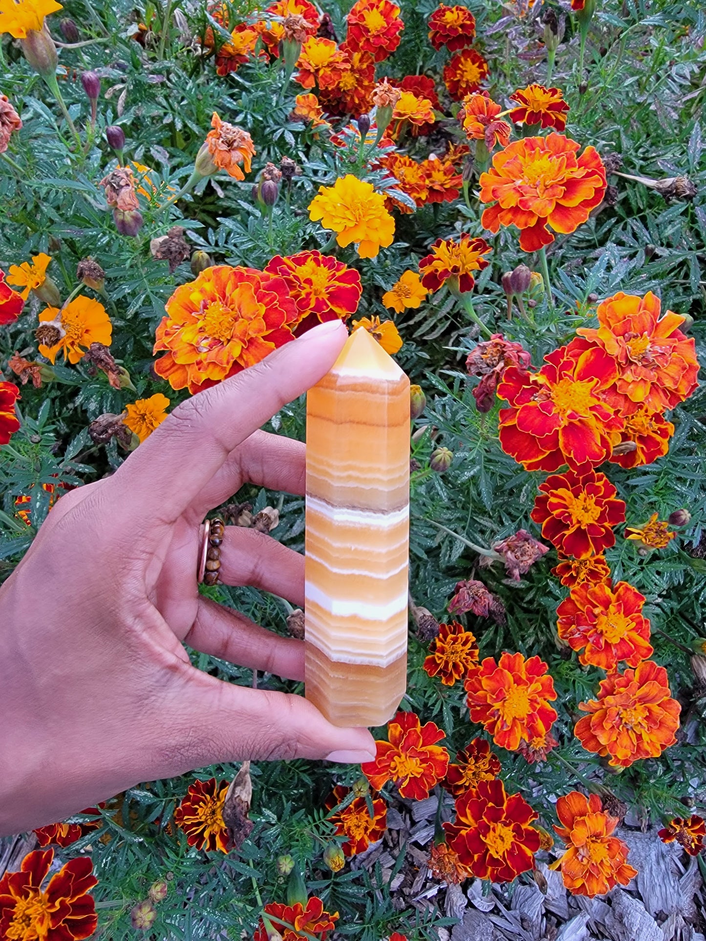 Orange Calcite Obelisk