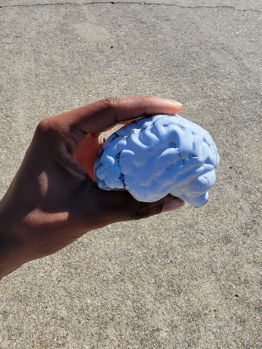 White Howlite Crystal Brain