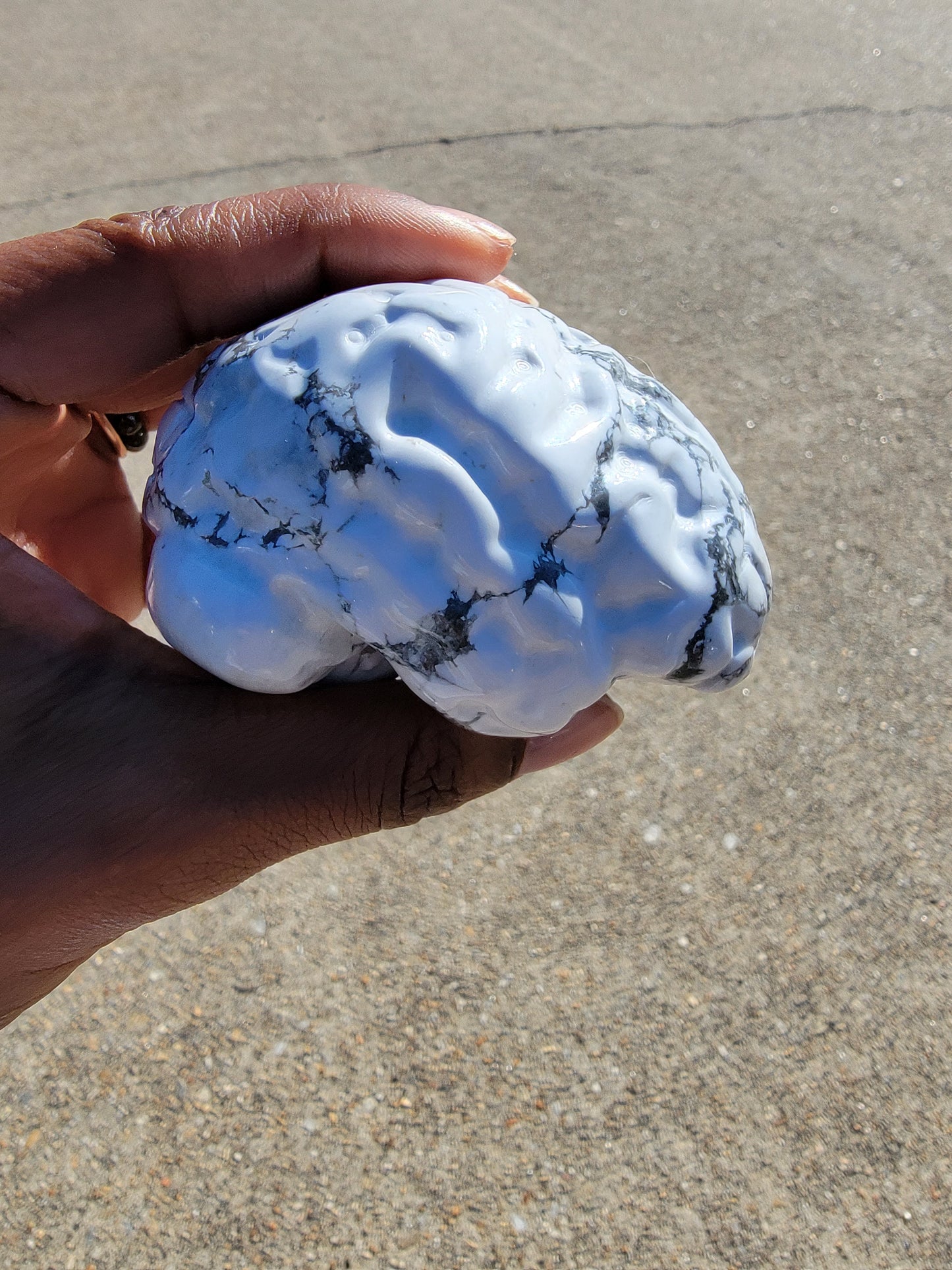 White Howlite Crystal Brain