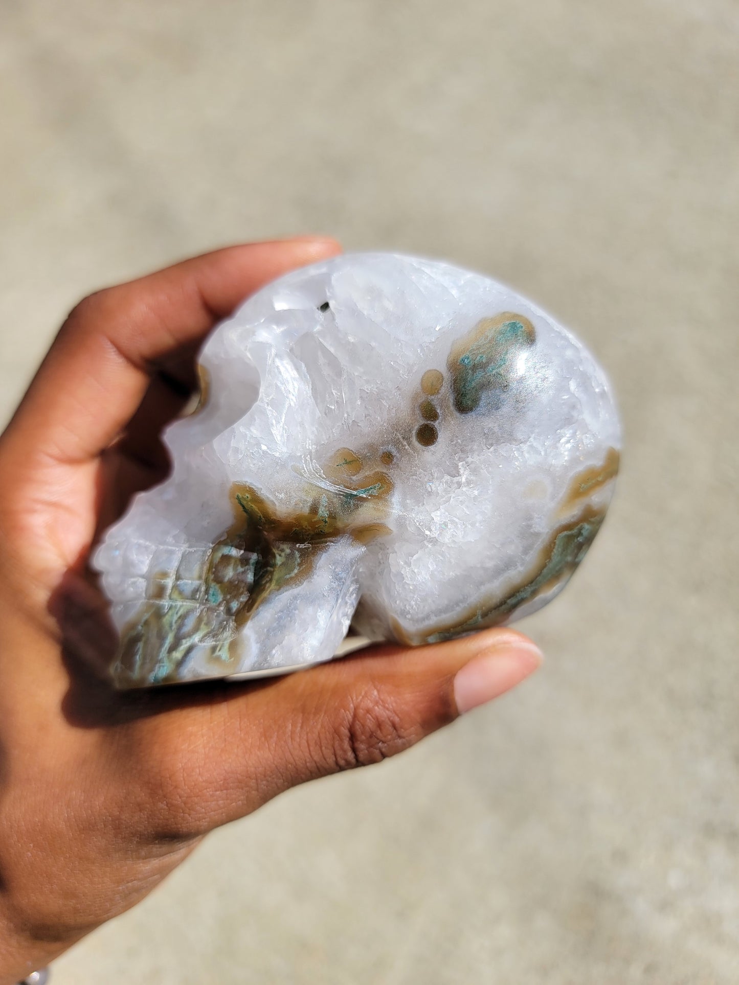 Moss Agate Skull