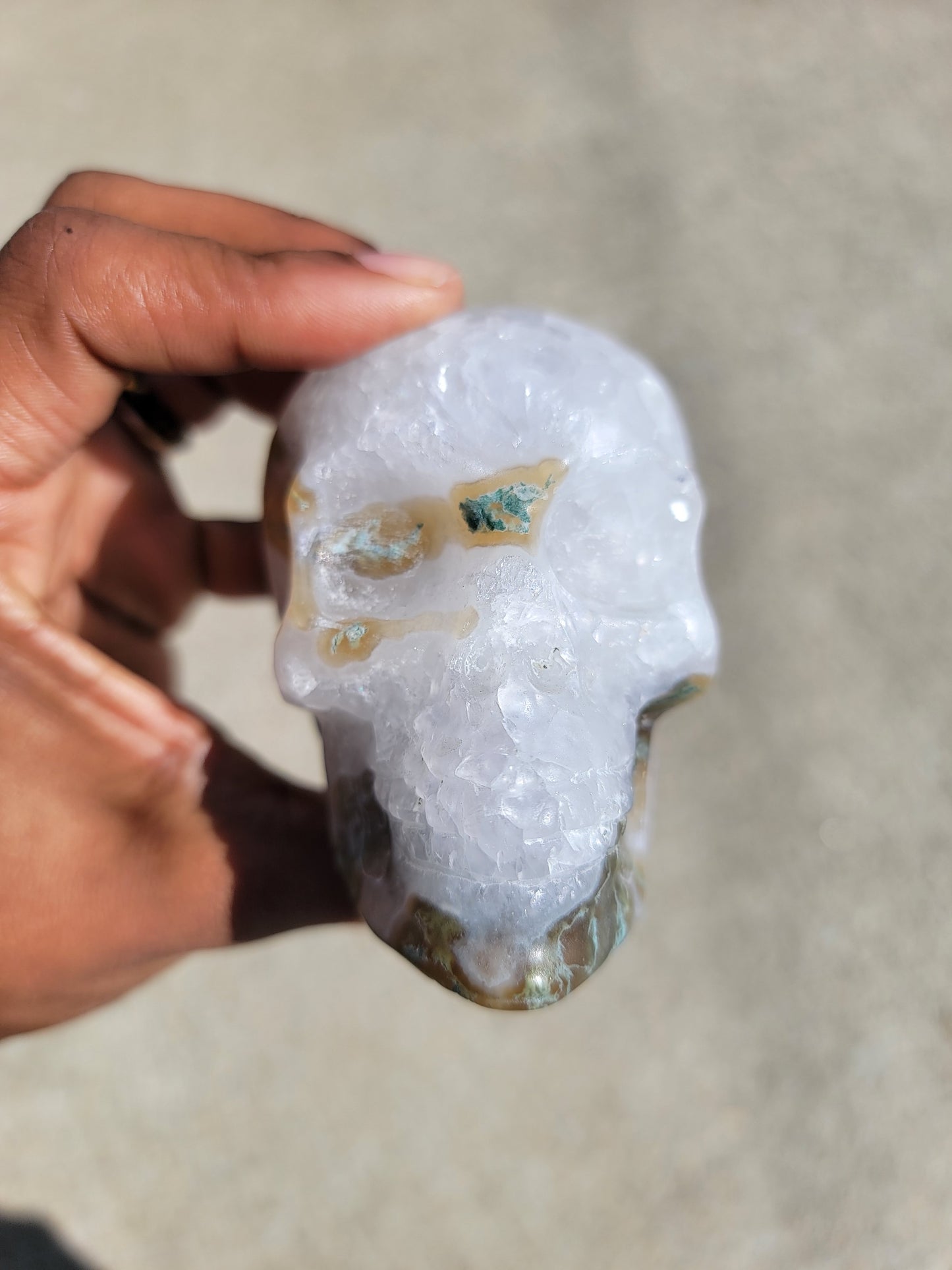 Moss Agate Skull