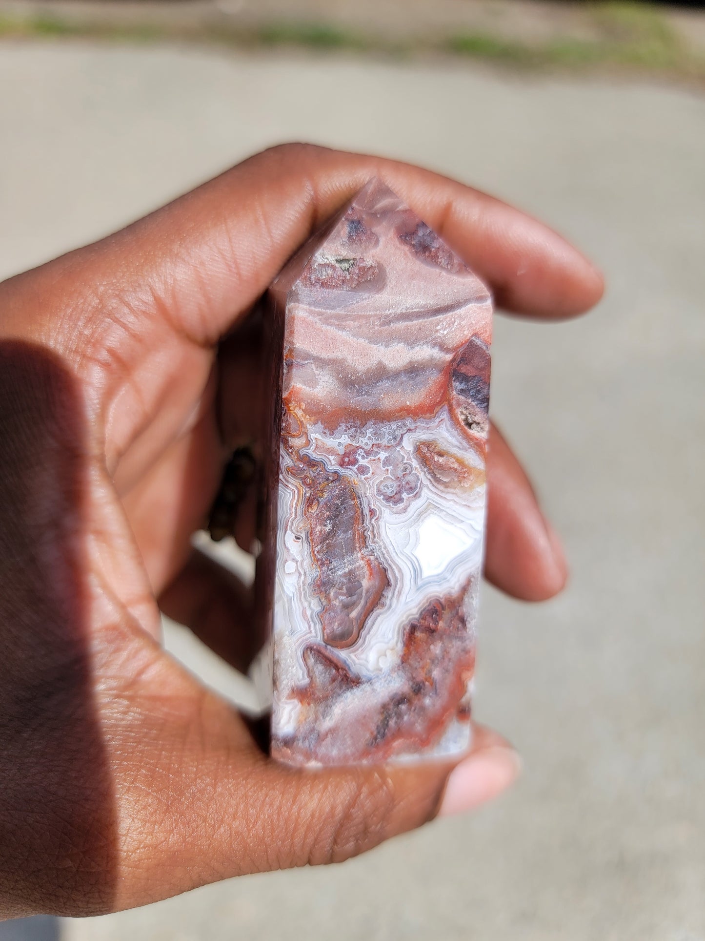 Mexican Lace Agate Pillar A