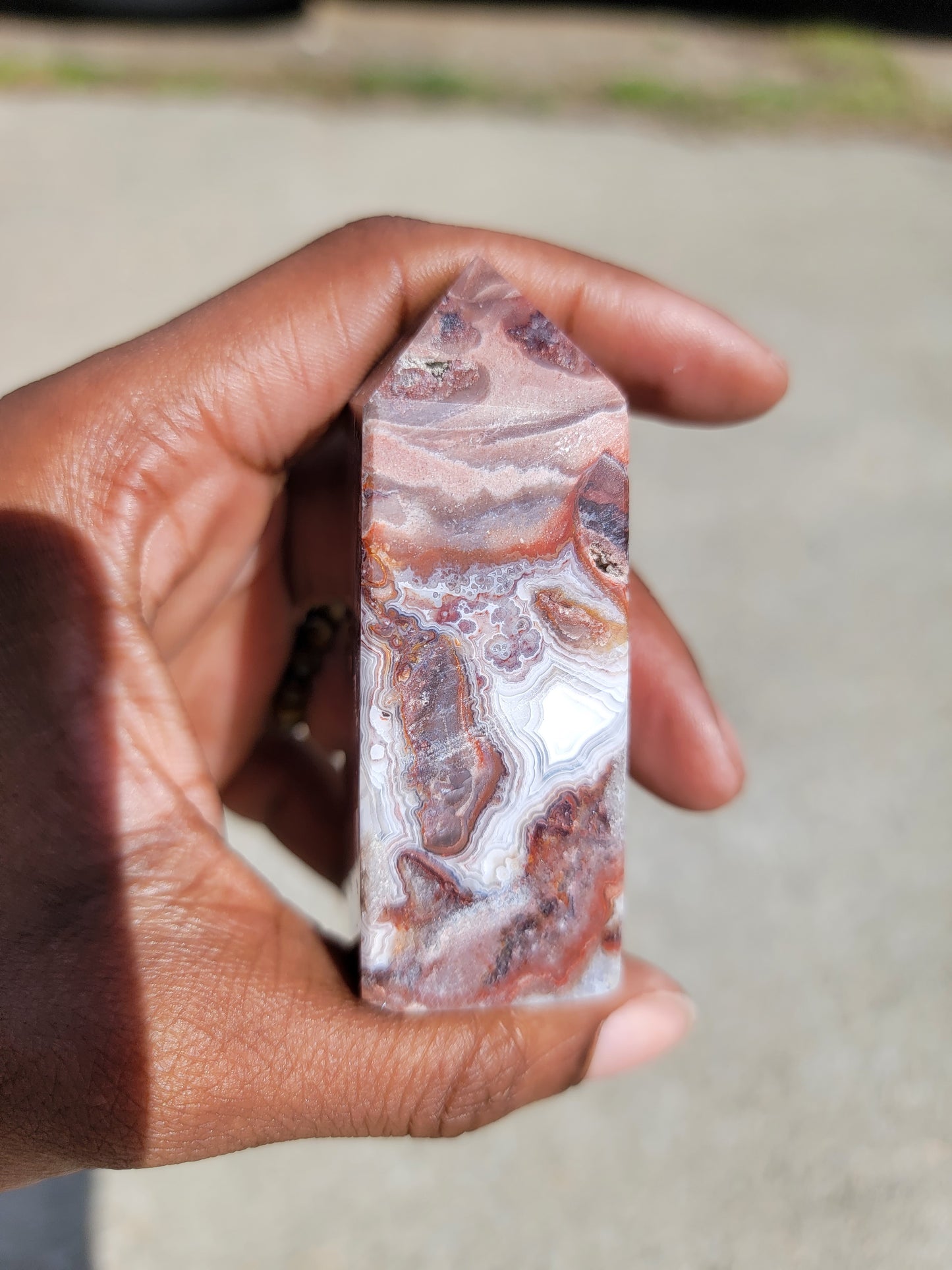 Mexican Lace Agate Pillar A