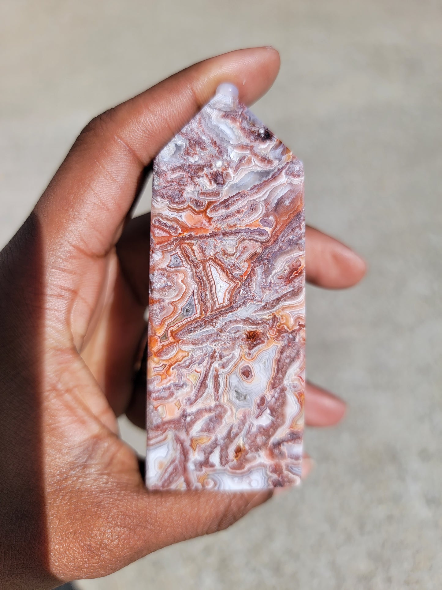 Mexican Lace Agate Pillar B