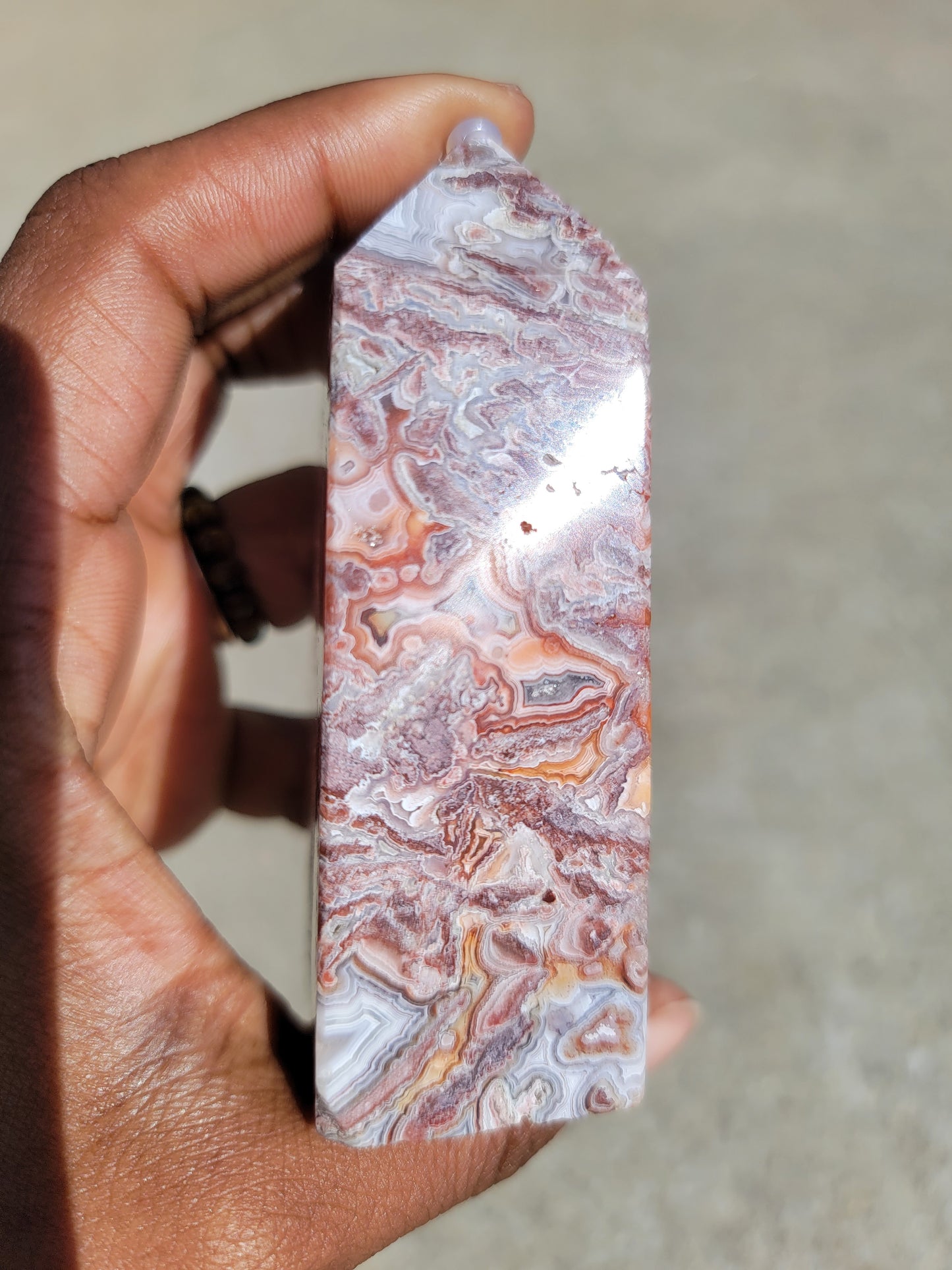 Mexican Lace Agate Pillar B