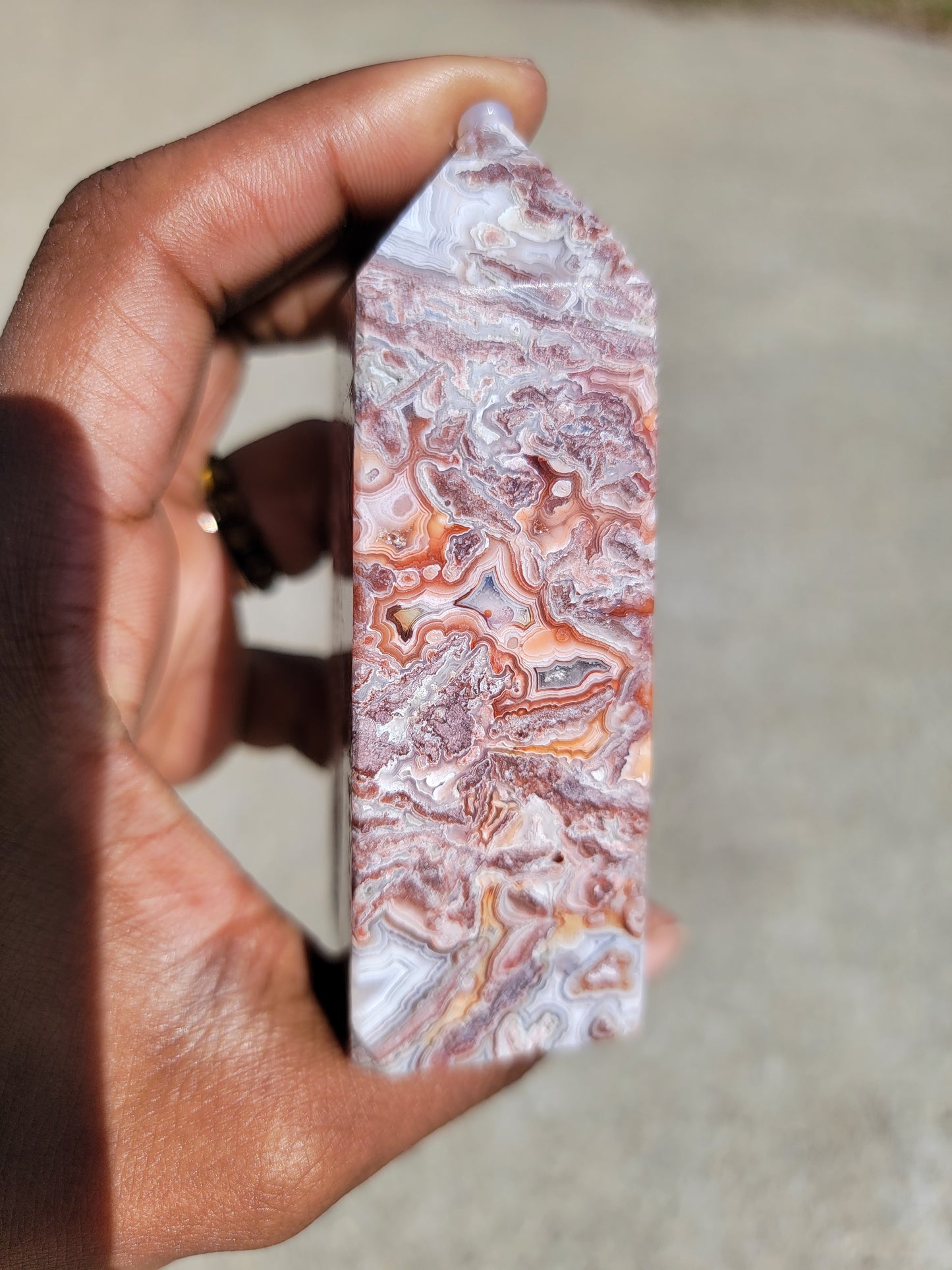 Mexican Lace Agate Pillar B