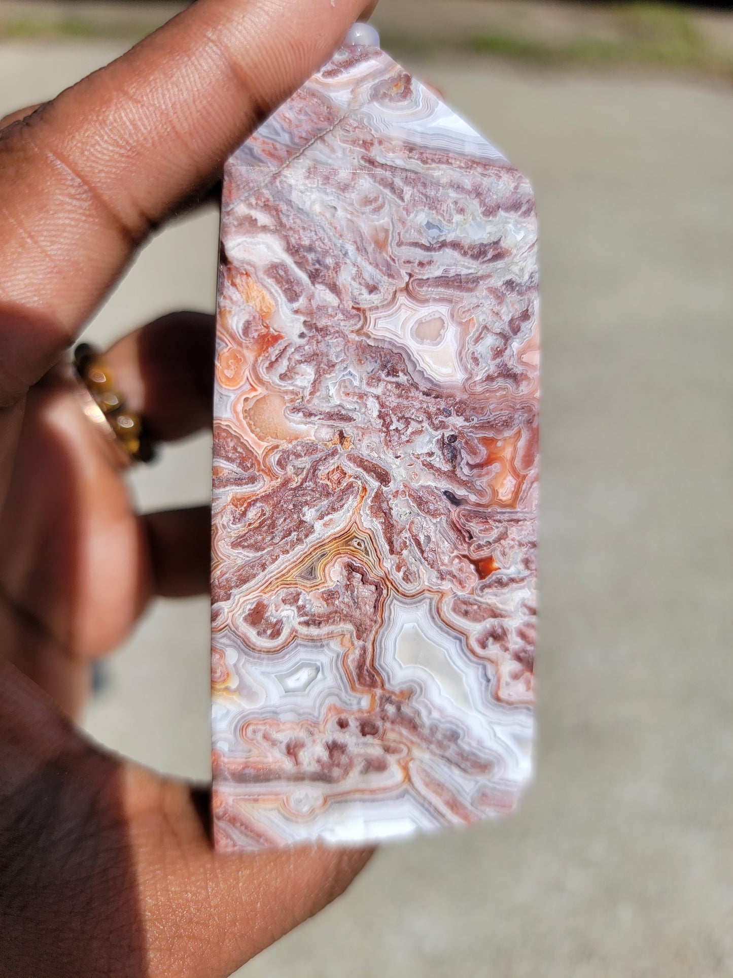 Mexican Lace Agate Pillar B