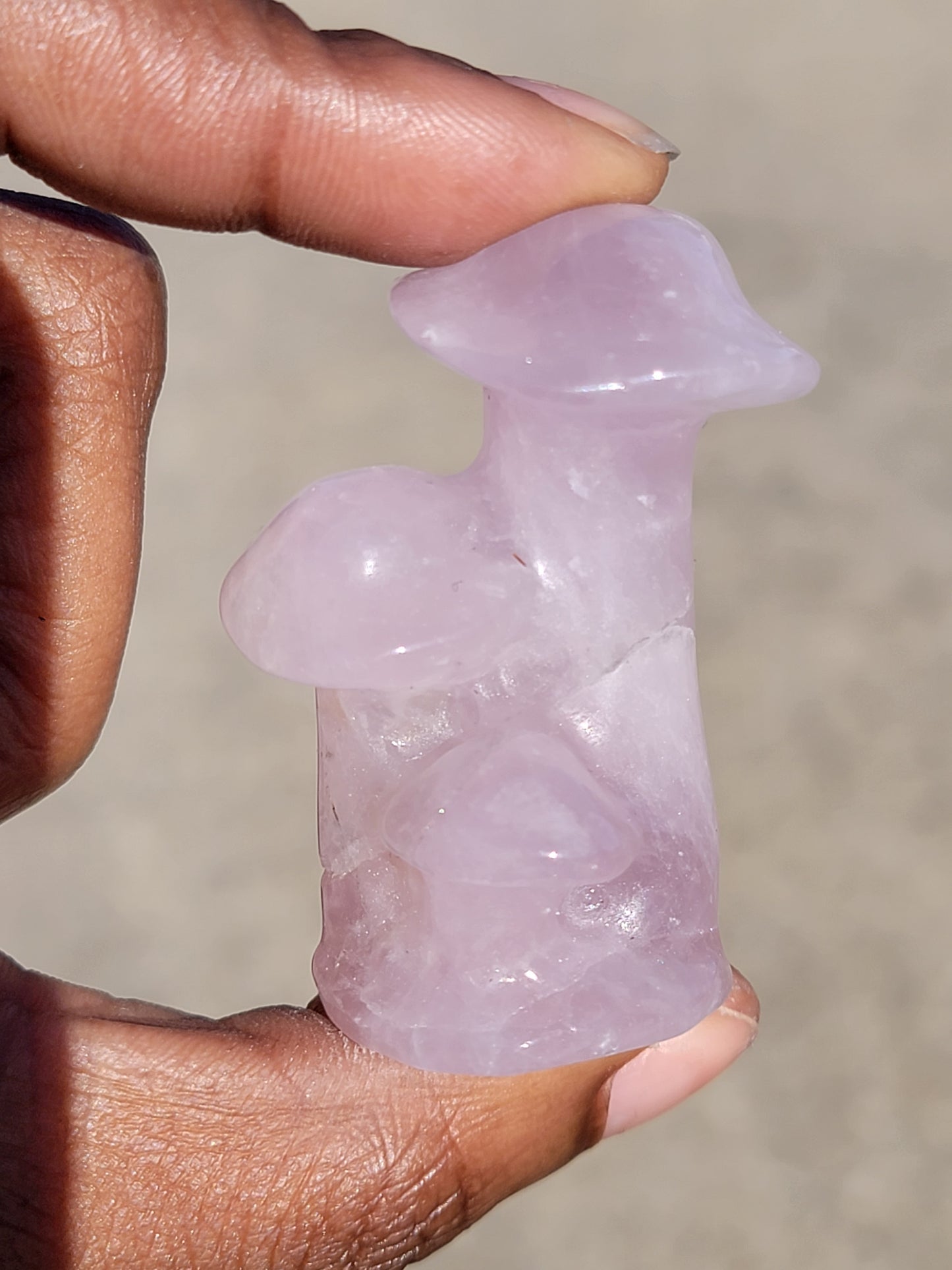 Rose Quartz Triple Mushroom